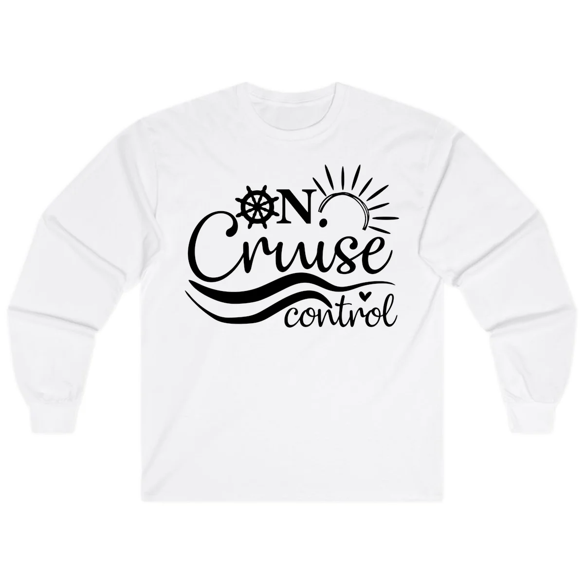On Cruise Control Nautical Long Sleeve Tee in White