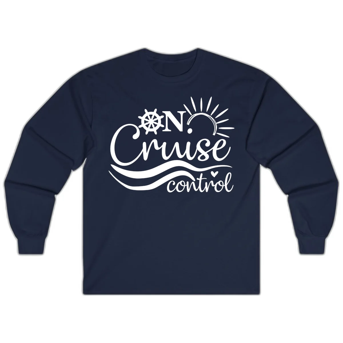On Cruise Control Nautical Long Sleeve Tee in Navy