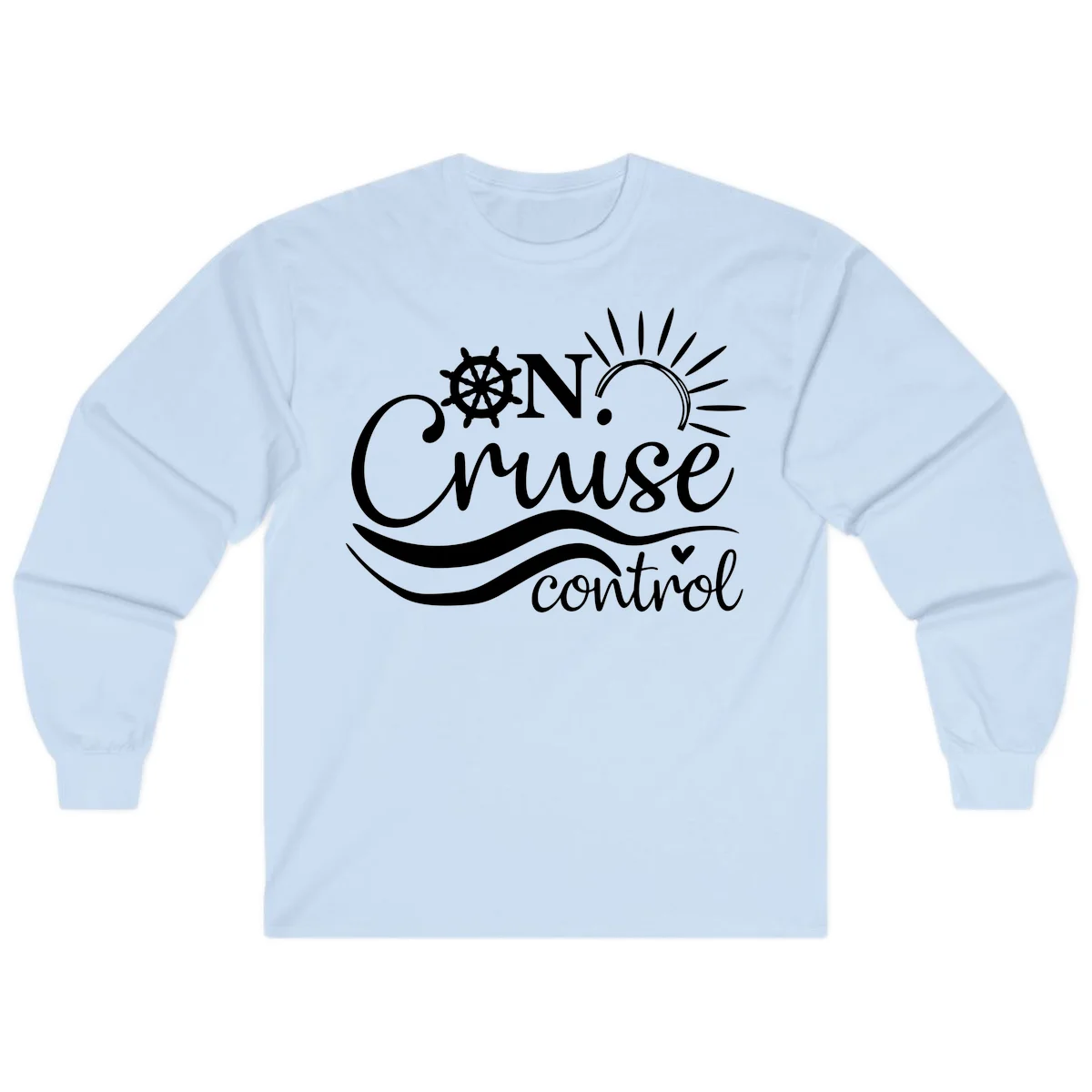 On Cruise Control Nautical Long Sleeve Tee in Light Blue