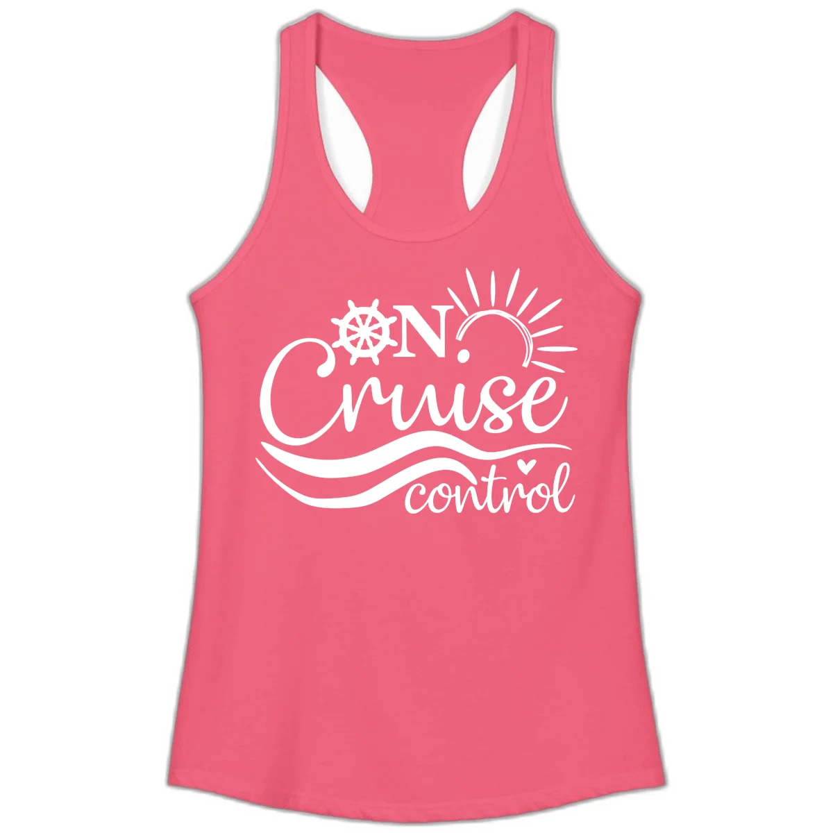 On Cruise Control Ladies Nautical Tank Top in Hot Pink