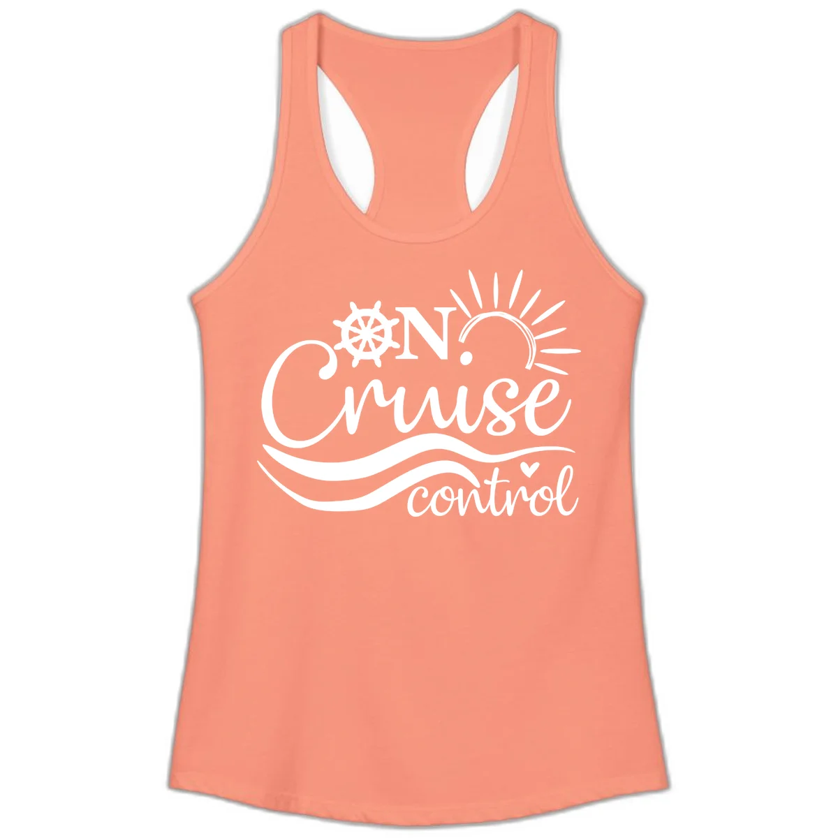 On Cruise Control Ladies Nautical Tank Top in Solid Light Orange