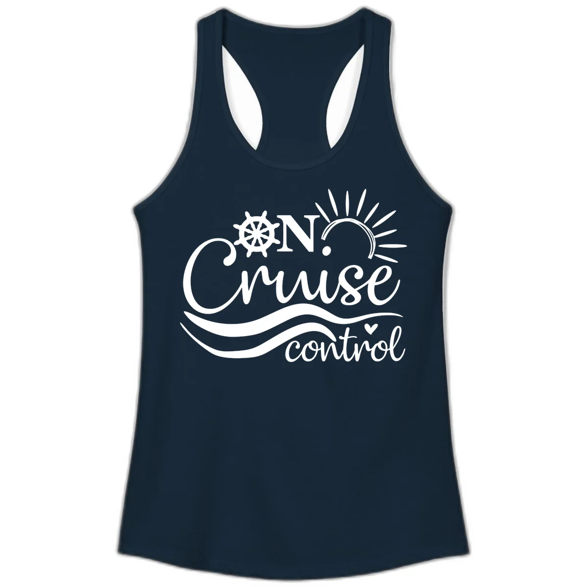 On Cruise Control Ladies Nautical Tank Top in Solid Midnight Navy