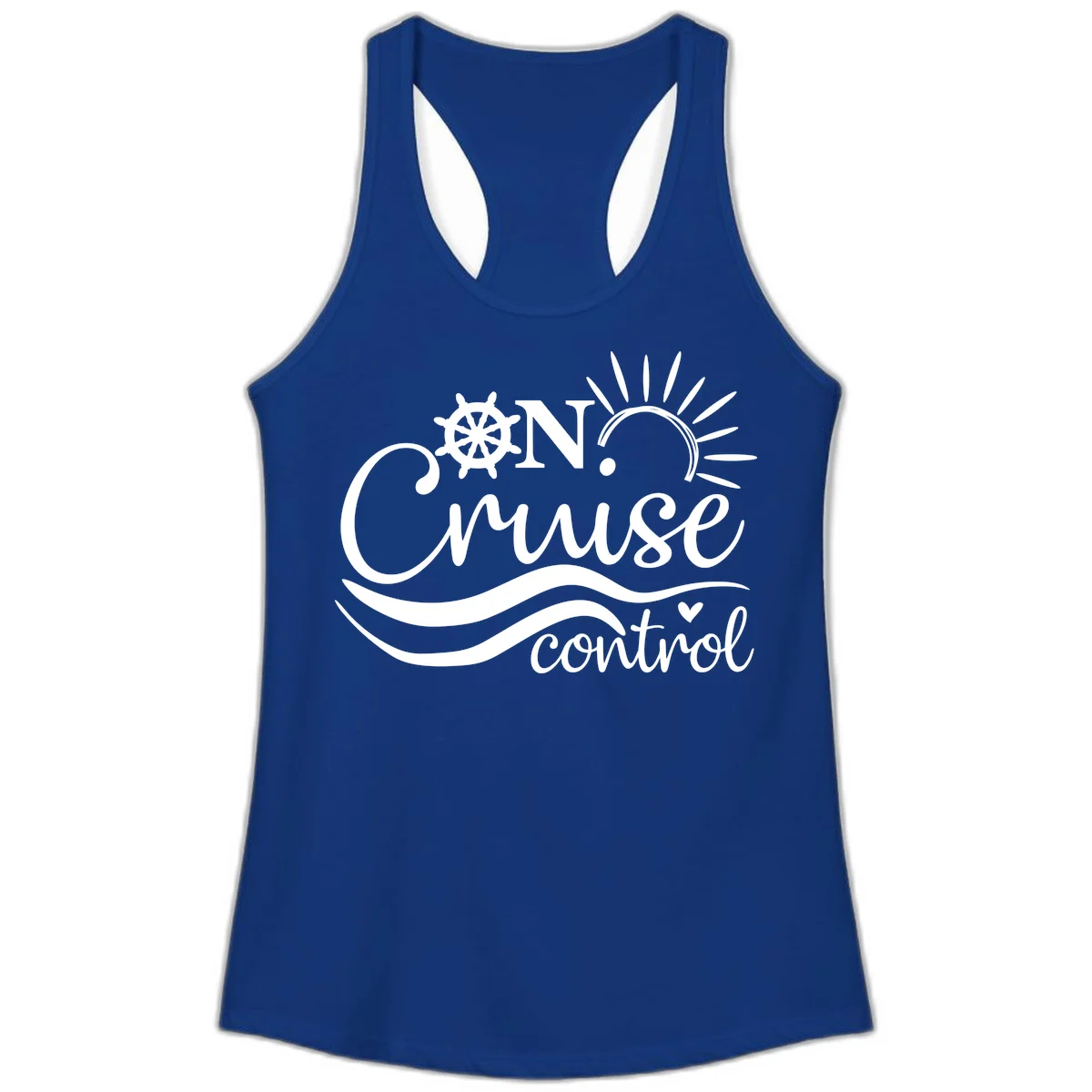 On Cruise Control Ladies Nautical Tank Top in Solid Royal