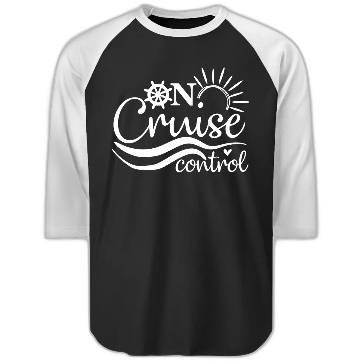 On Cruise Control Raglan 3/4 Sleeve Tee in Black White
