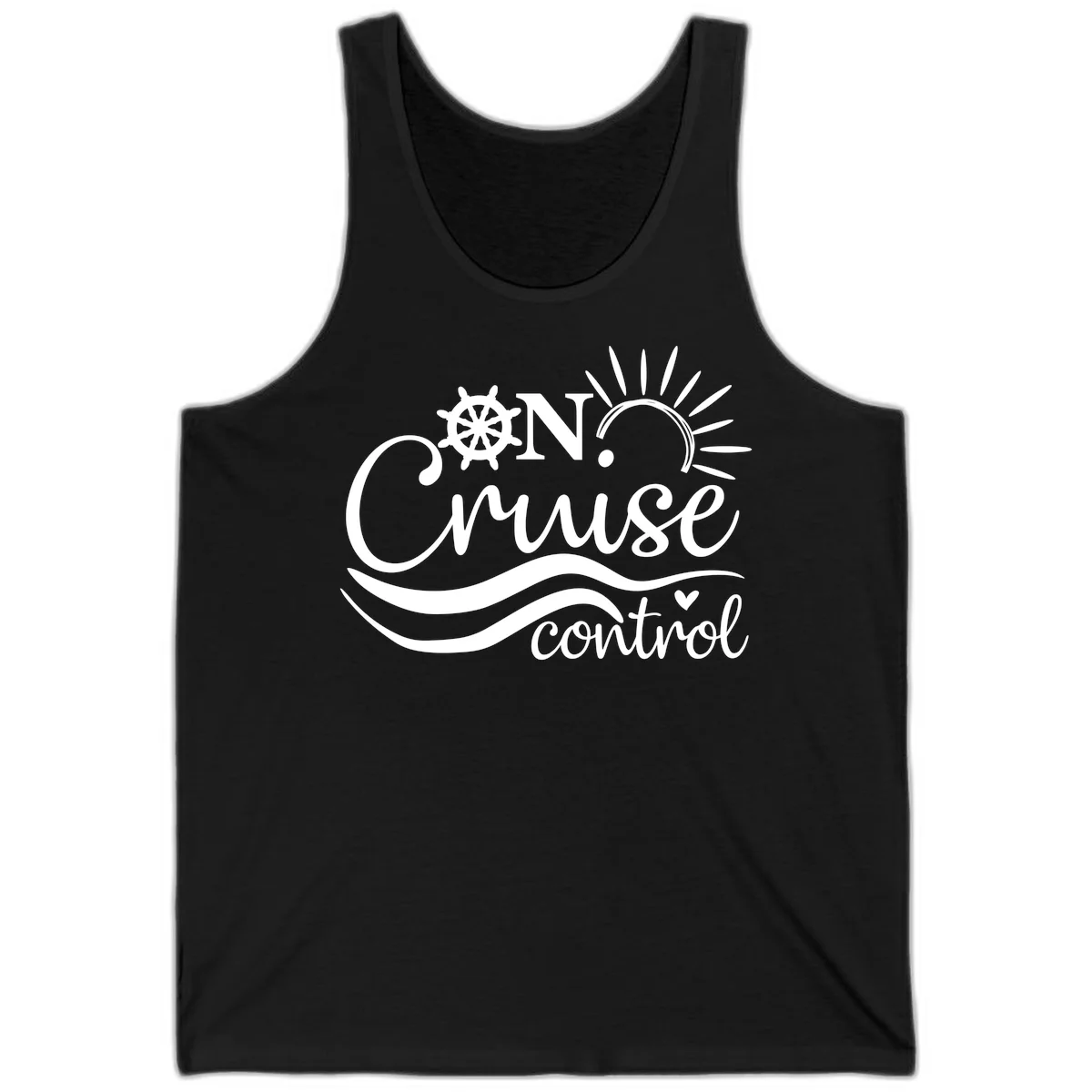 On Cruise Control Nautical Vacation Tank Top in Black