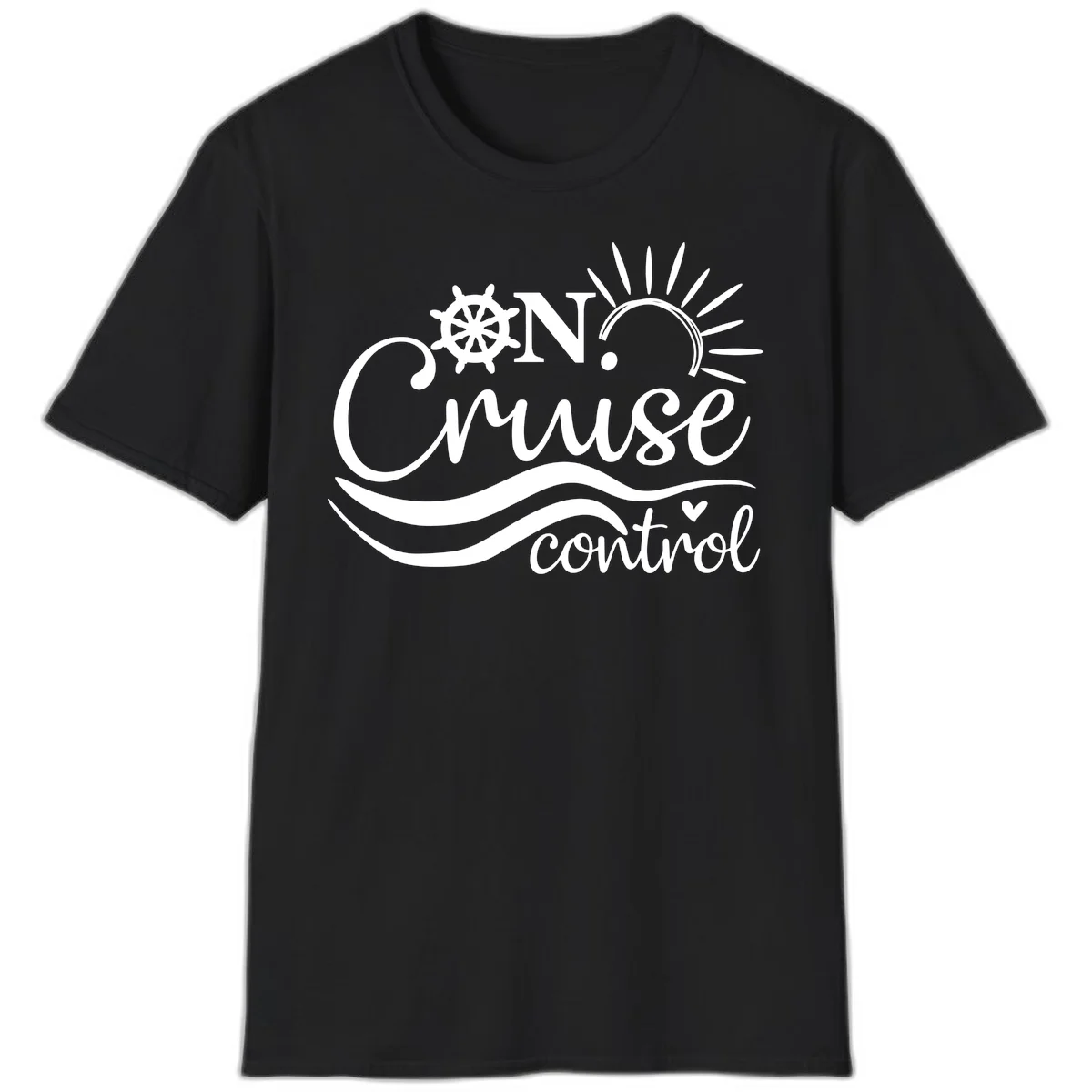 On Cruise Control Nautical Vacation T-Shirt in Black