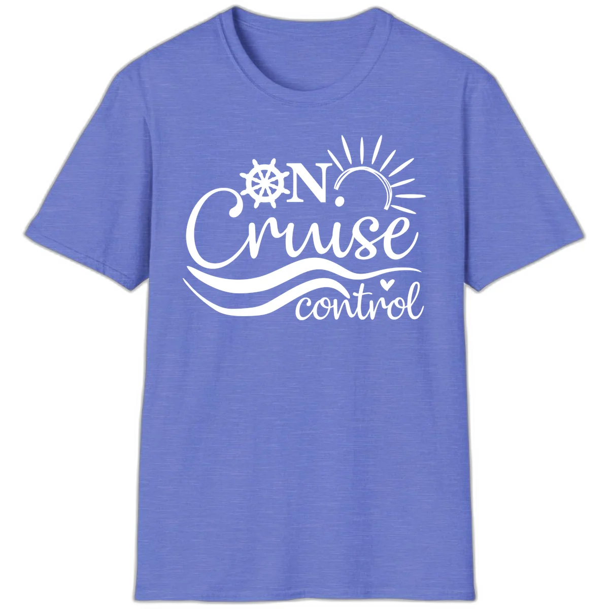 On Cruise Control Nautical Vacation T-Shirt in Heather Royal