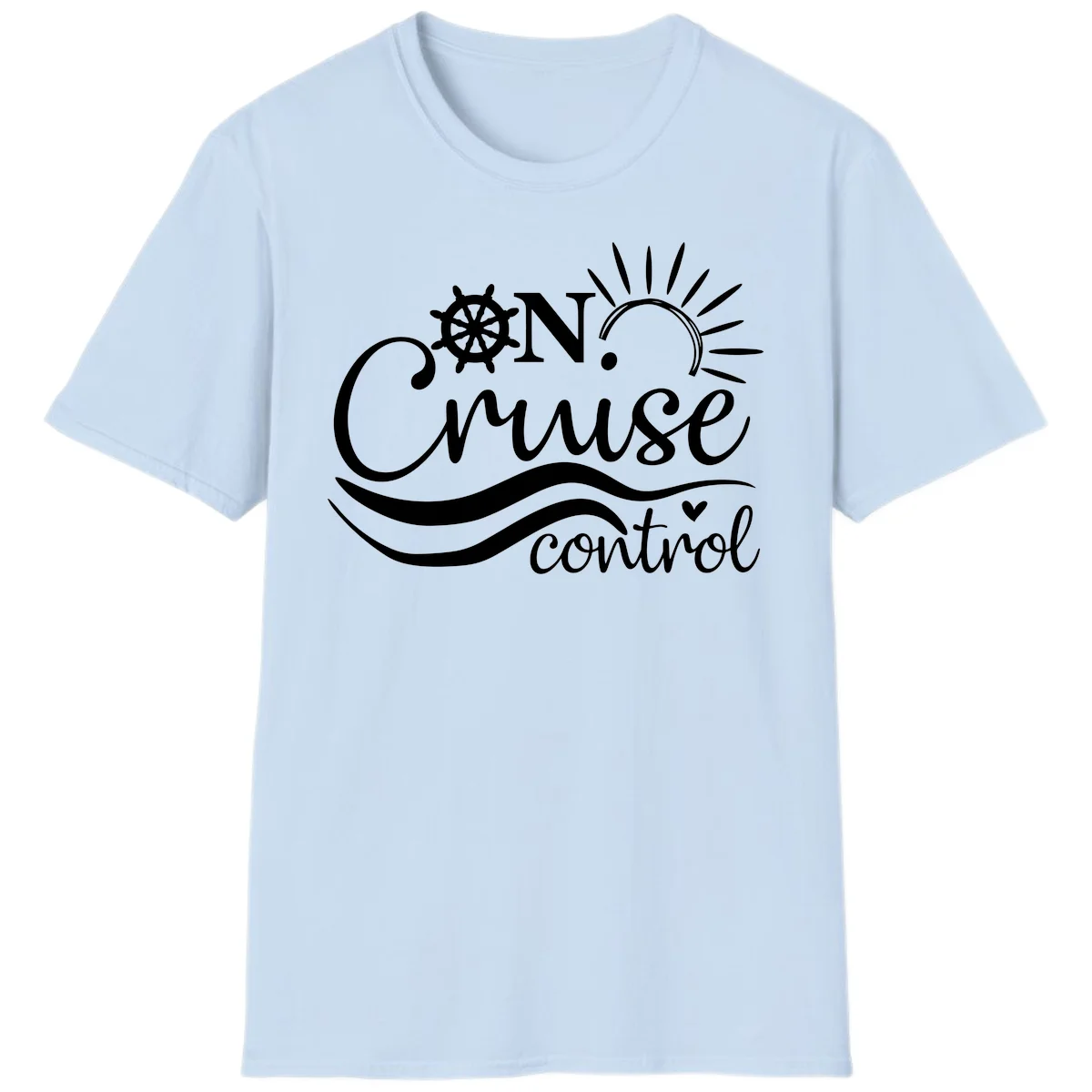 On Cruise Control Nautical Vacation T-Shirt in Light Blue