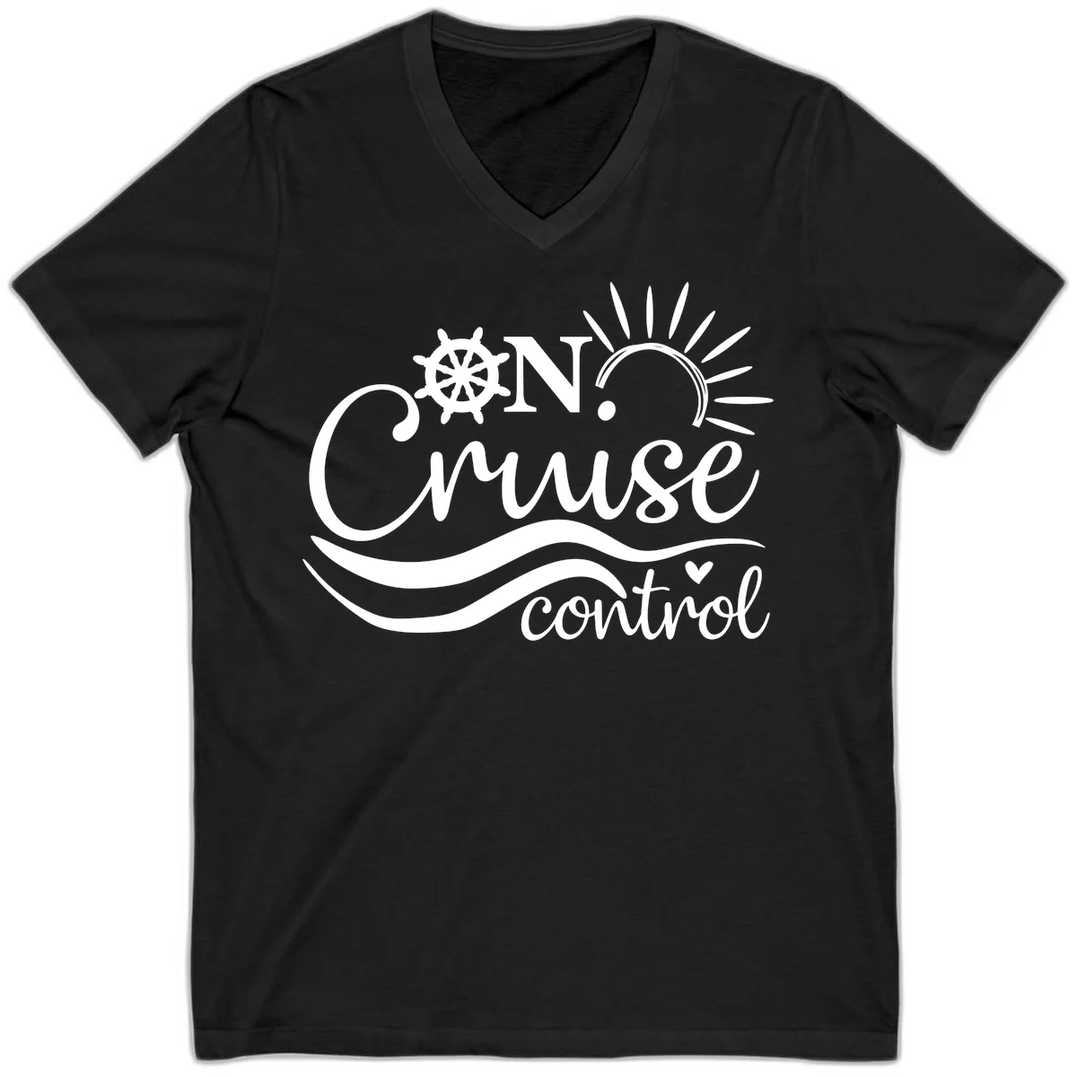 On Cruise Control Nautical V-Neck T-Shirt in Black