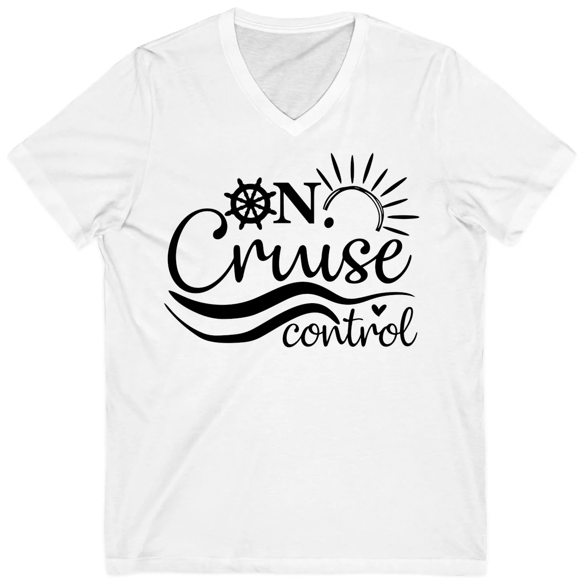 On Cruise Control Nautical V-Neck T-Shirt in White