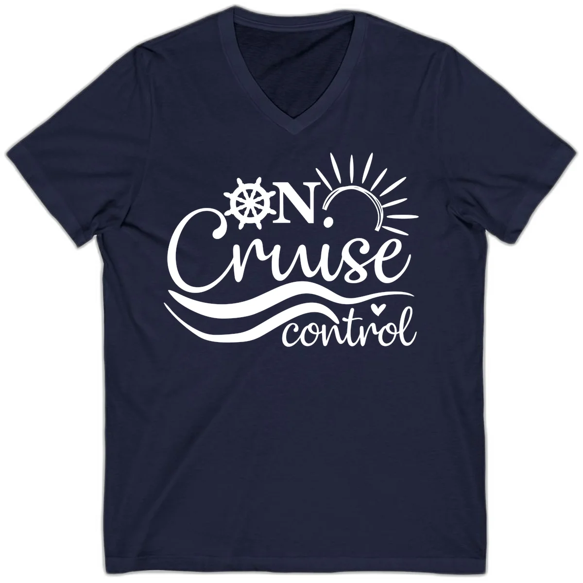 On Cruise Control Nautical V-Neck T-Shirt in Navy