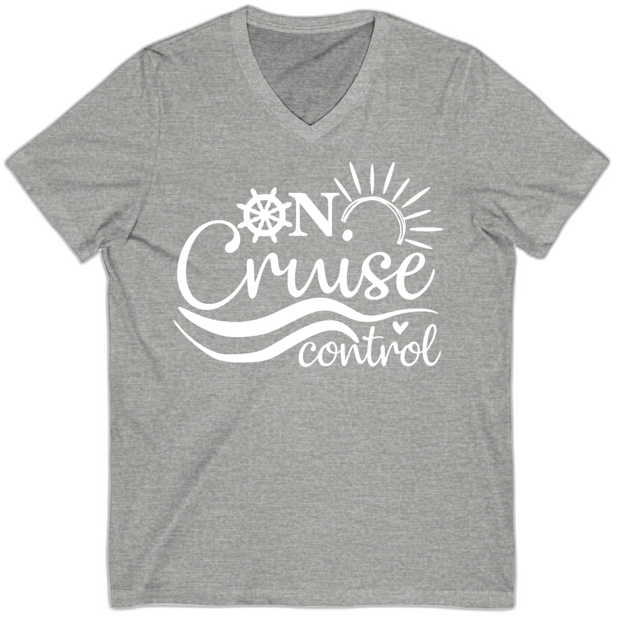 On Cruise Control Nautical V-Neck T-Shirt in Athletic Heather