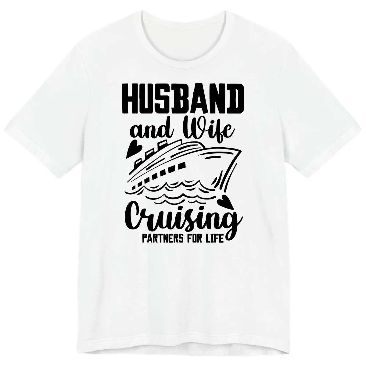 Husband and Wife Cruising Partners For Life Premium T-Shirt in White