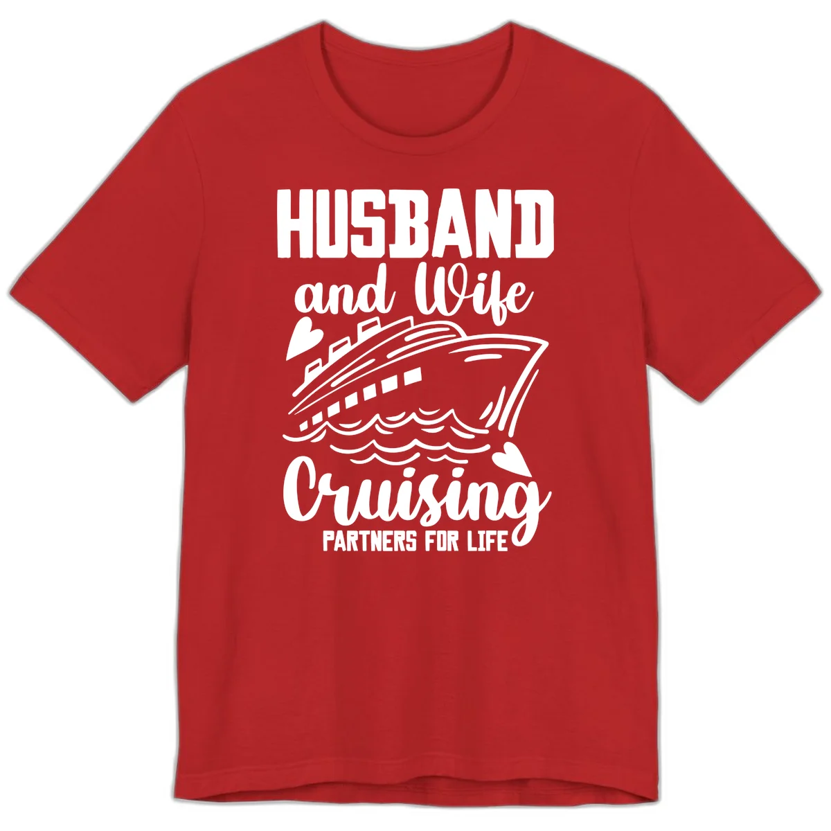Husband and Wife Cruising Partners For Life Premium T-Shirt in Red