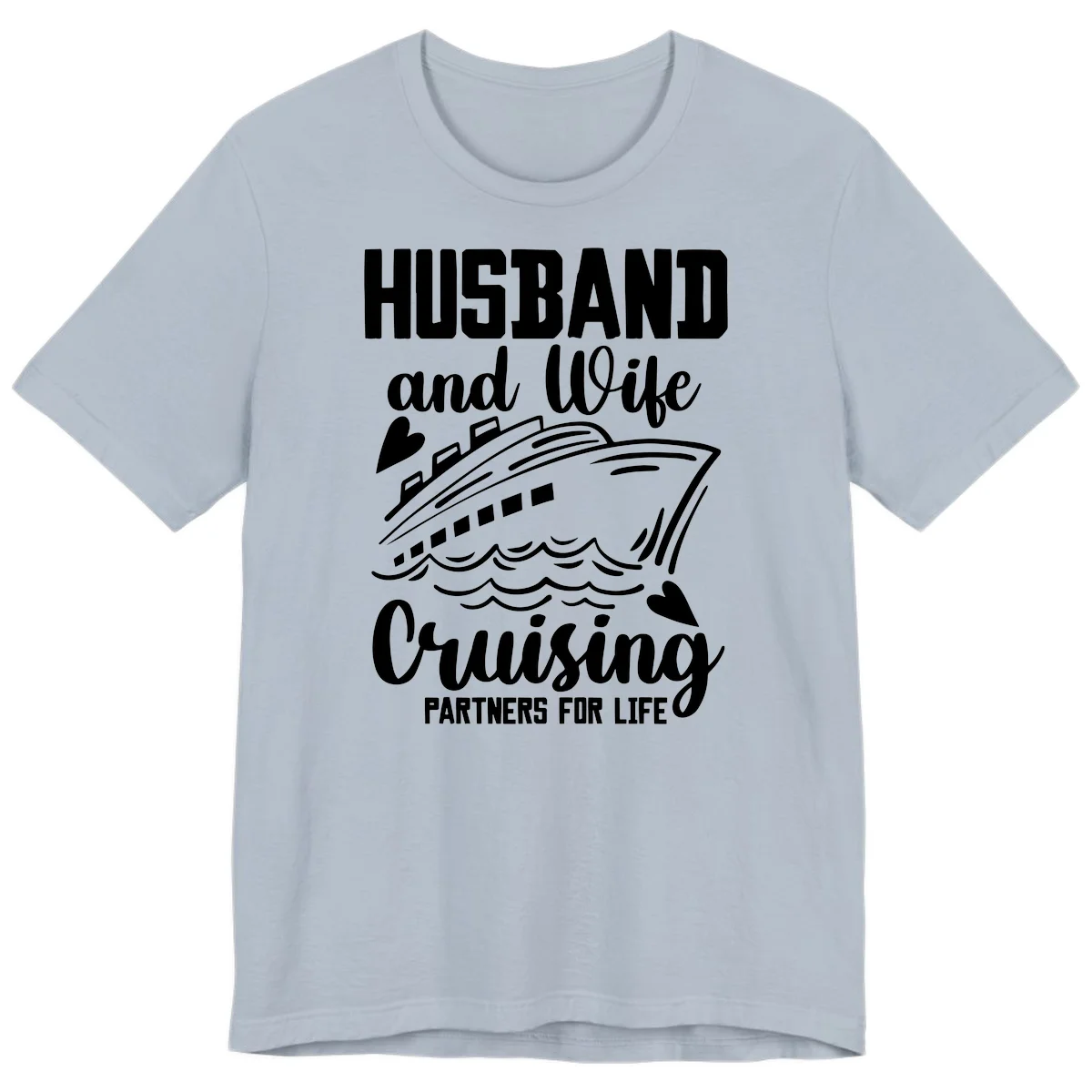 Husband and Wife Cruising Partners For Life Premium T-Shirt in Light Blue