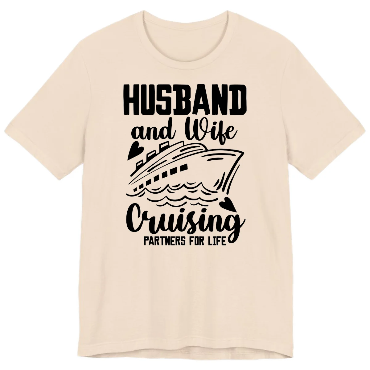 Husband and Wife Cruising Partners For Life Premium T-Shirt in Soft Cream