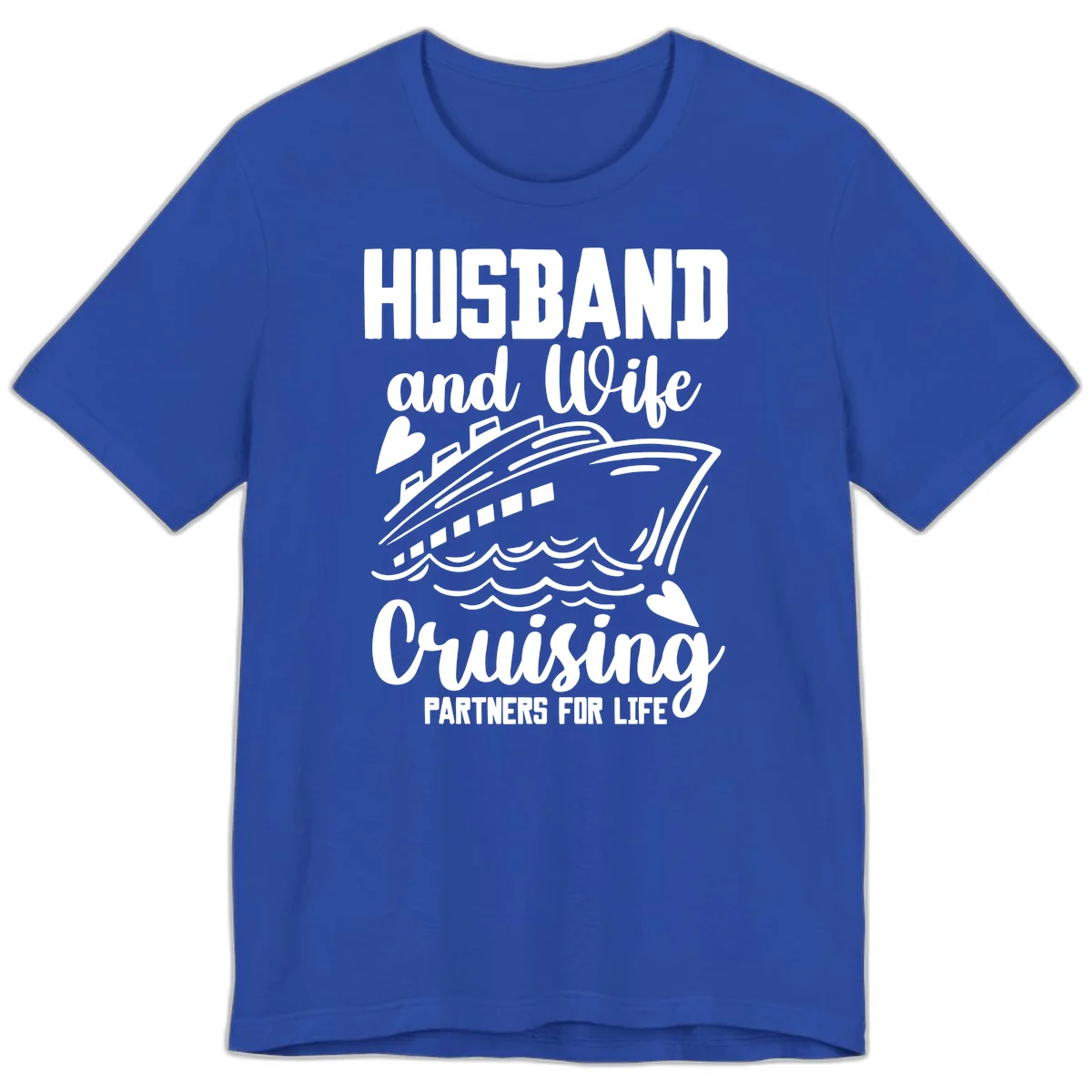 Husband and Wife Cruising Partners For Life Premium T-Shirt in True Royal