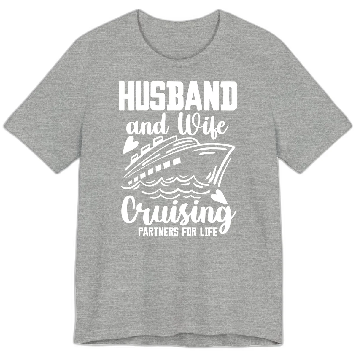 Husband and Wife Cruising Partners For Life Premium T-Shirt in Athletic Heather