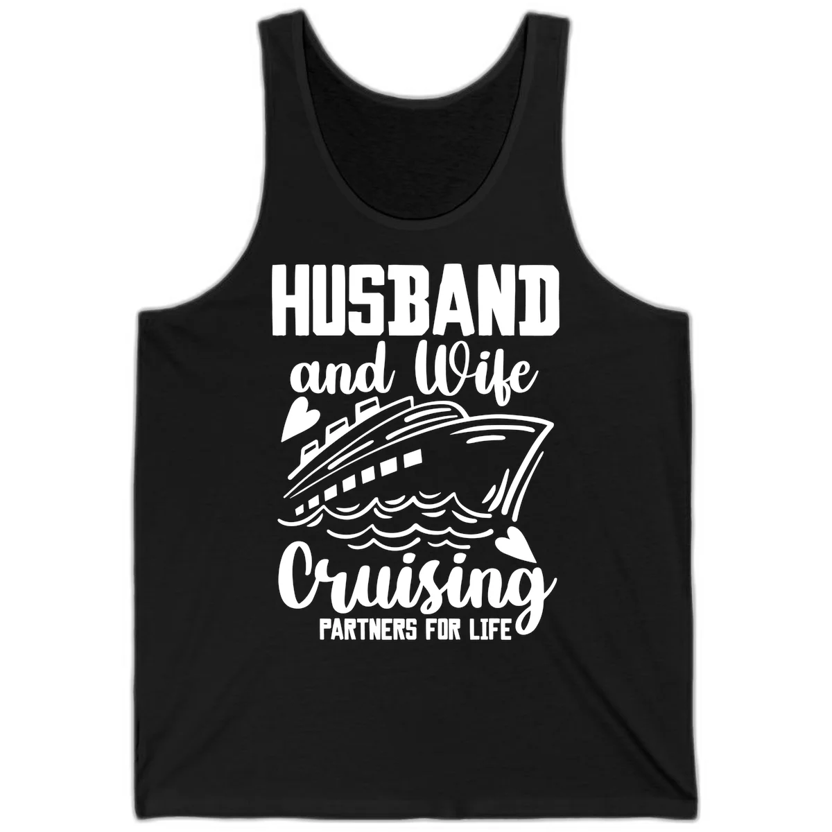 Husband and Wife Cruising Partners For Life Tank in Black