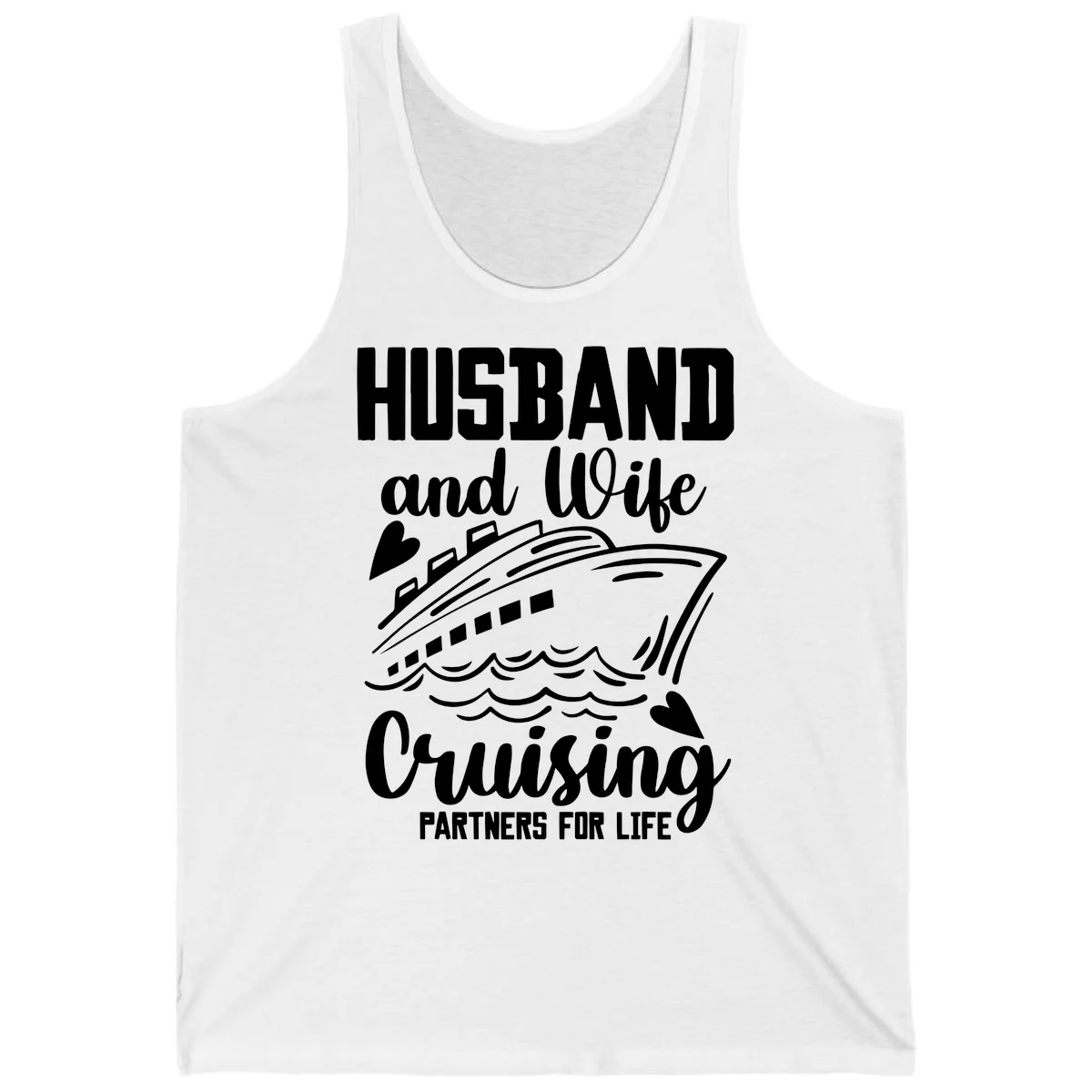 Husband and Wife Cruising Partners For Life Tank in White
