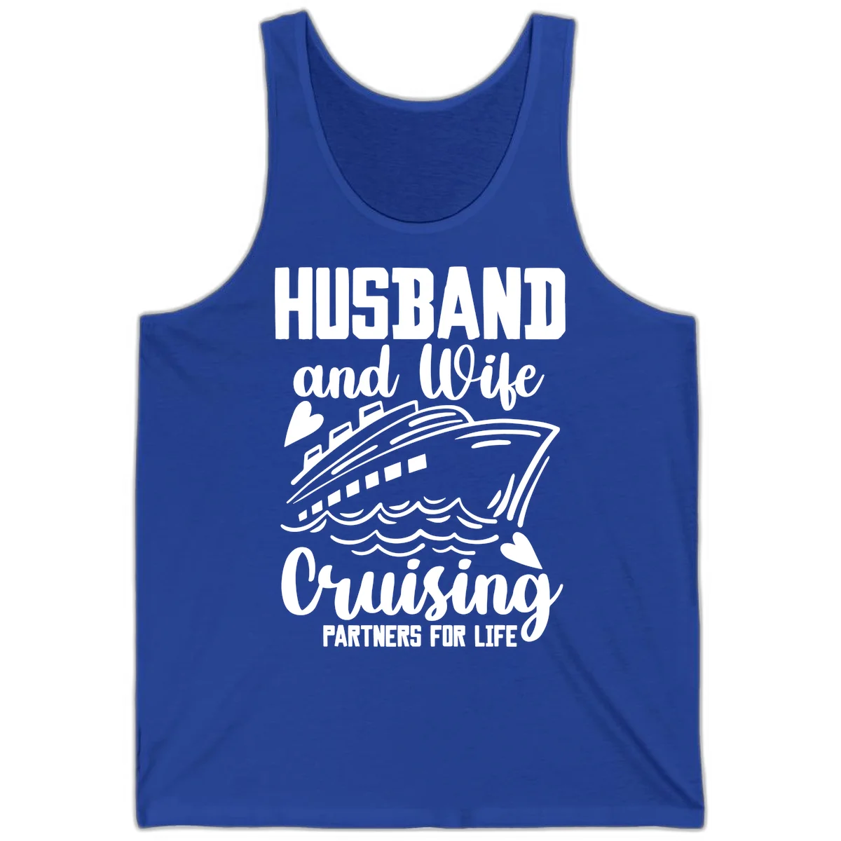 Husband and Wife Cruising Partners For Life Tank in True Royal
