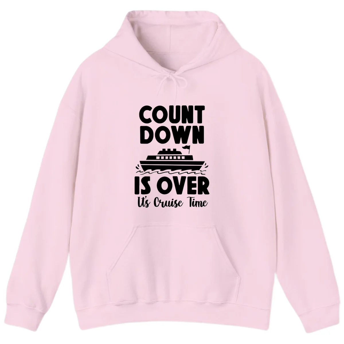 Countdown Is Over It's Cruise Time Hoodie in Light Pink