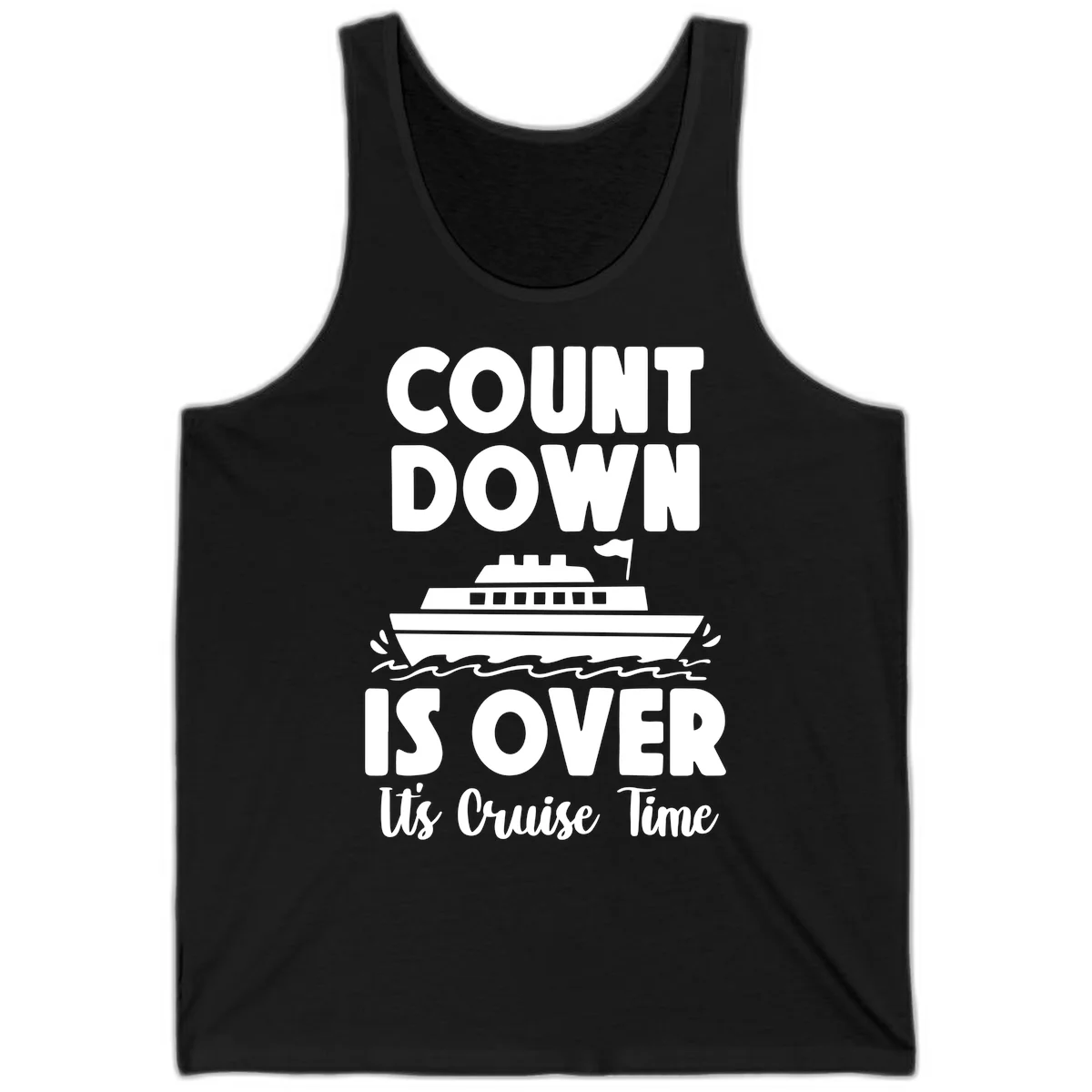 Countdown Is Over It's Cruise Time Tank in Black