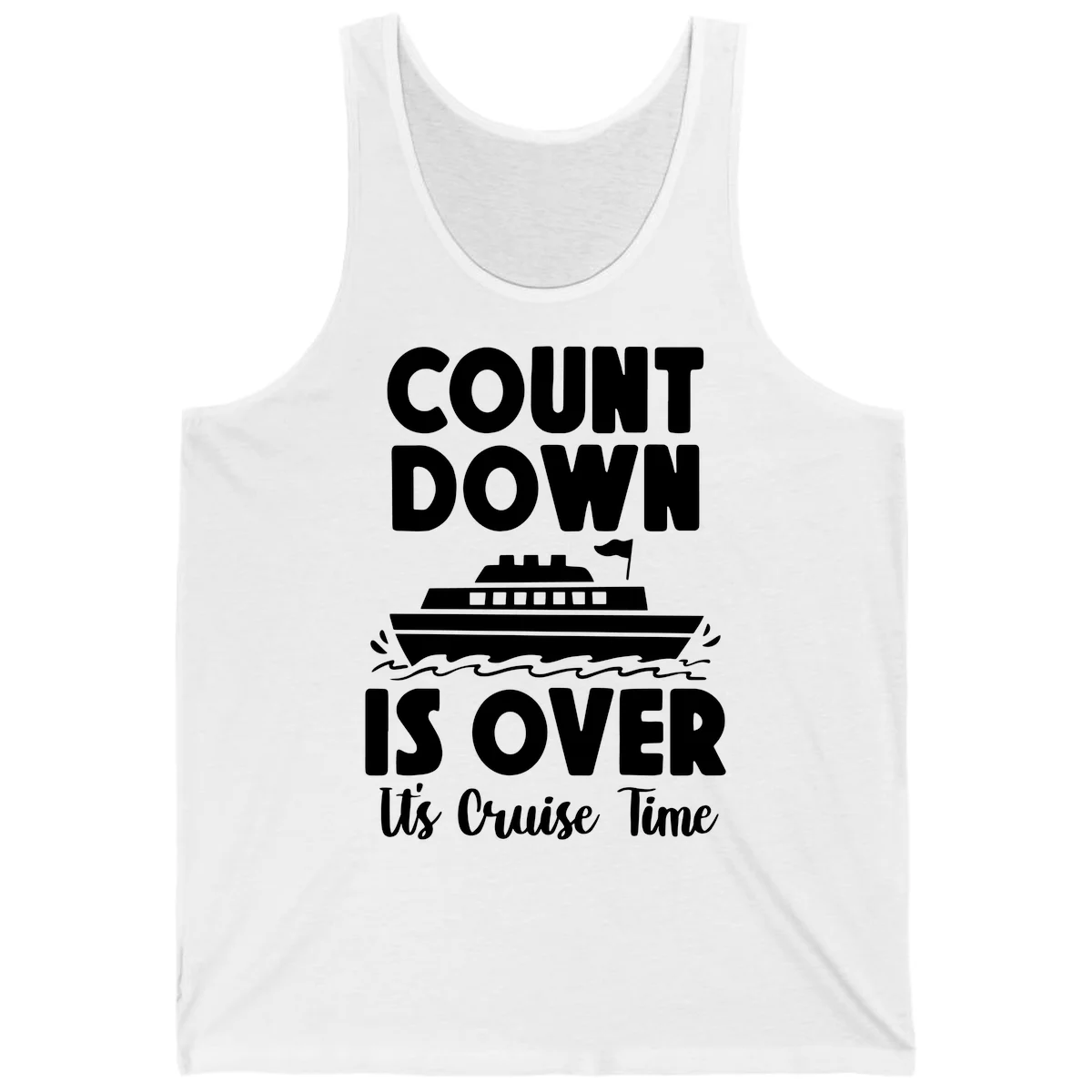 Countdown Is Over It's Cruise Time Tank in White