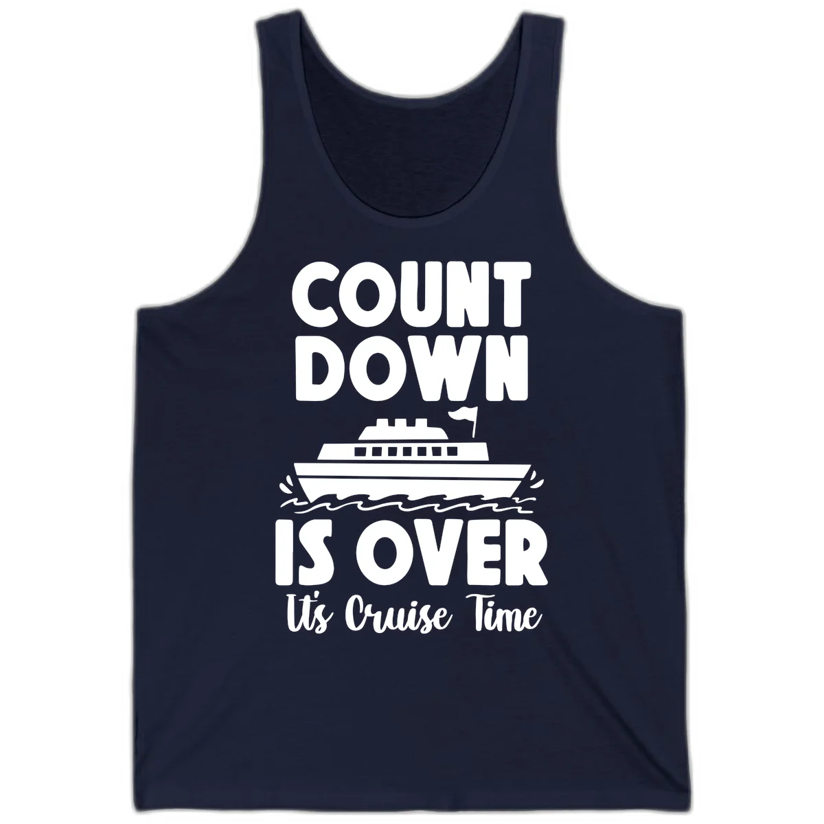 Countdown Is Over It's Cruise Time Tank in Navy