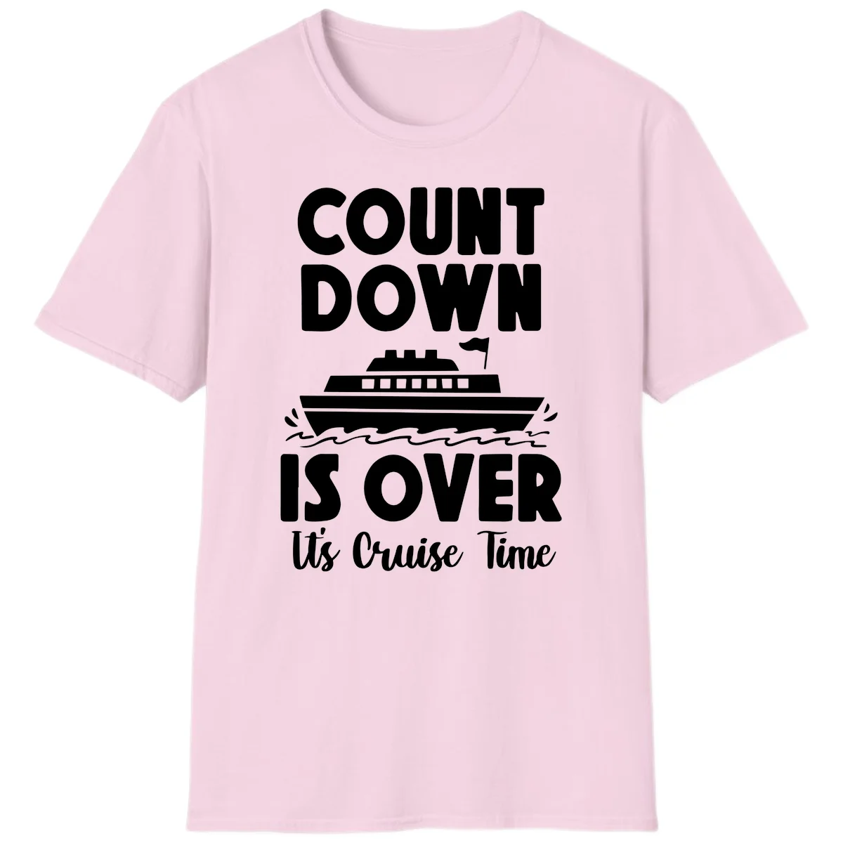 Countdown Is Over It's Cruise Time T-Shirt in Light Pink