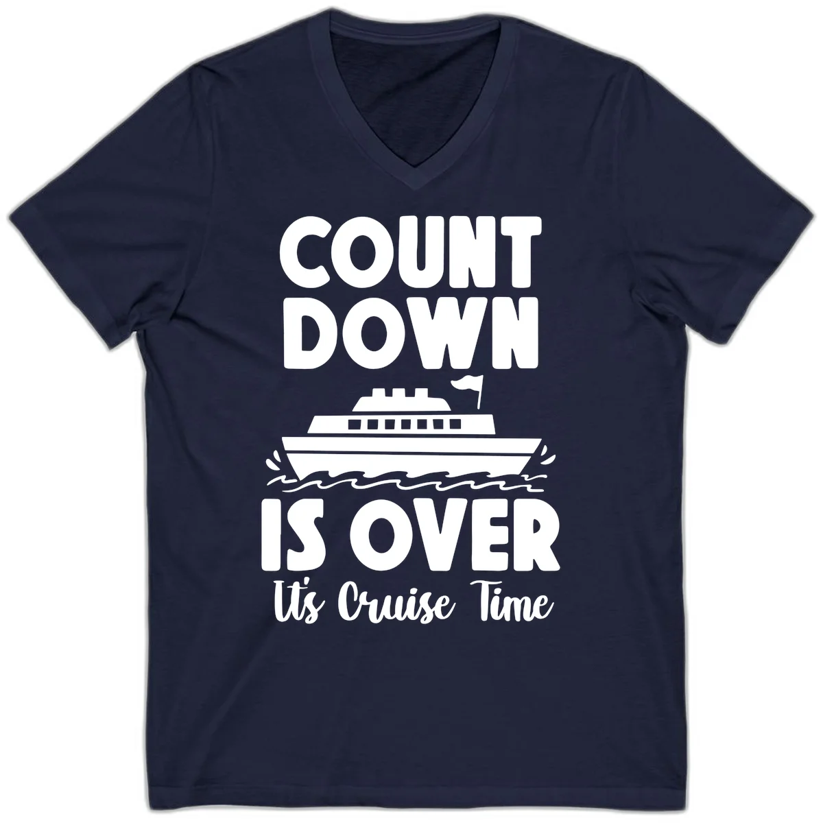 Countdown Is Over It's Cruise Time V-Neck in Navy