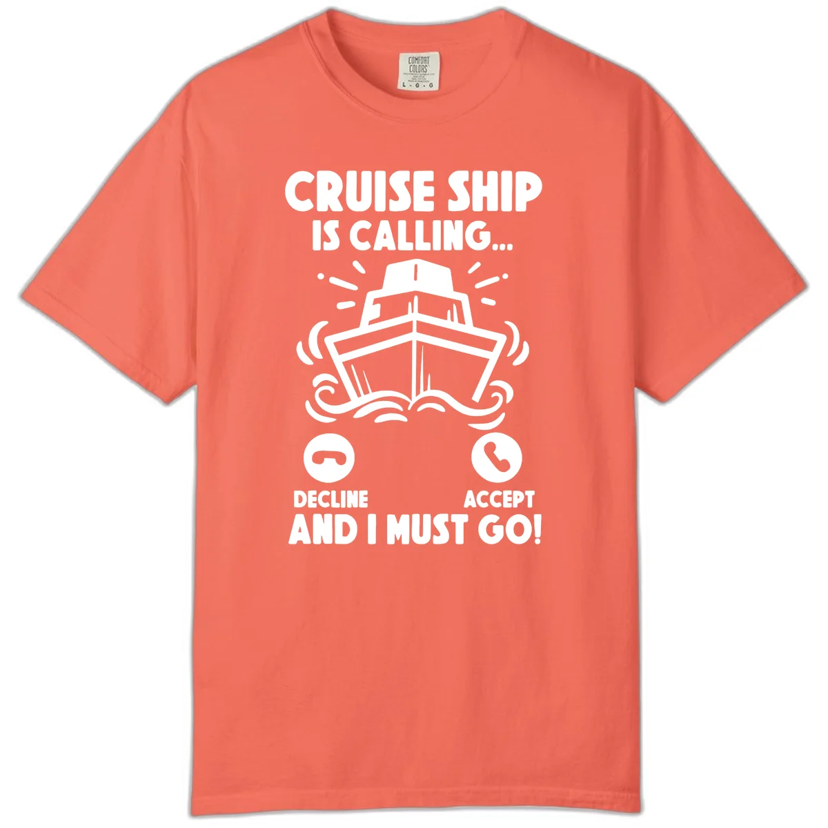 Cruise Ship Is Calling Comfort Color in Bright Salmon