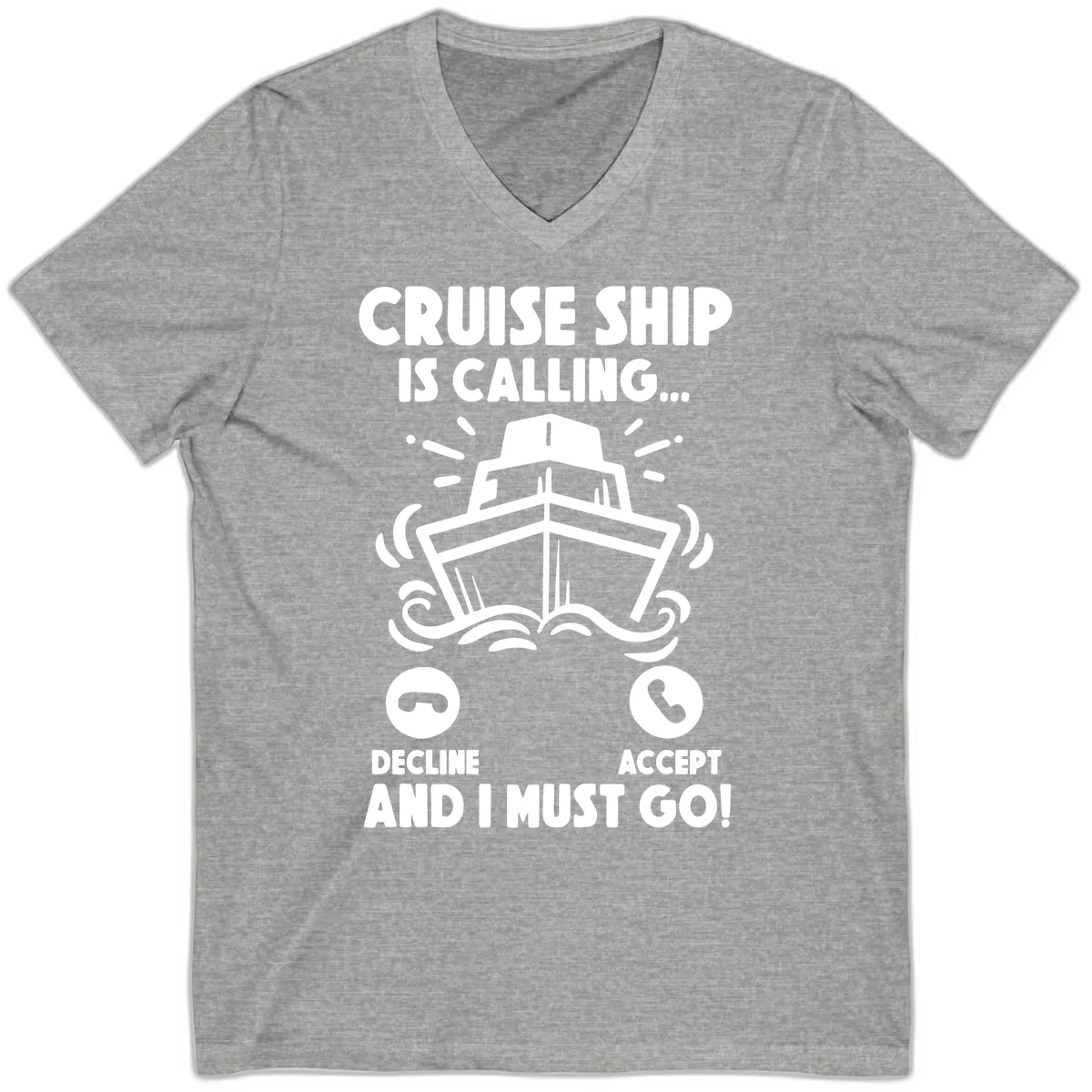 Cruise Ship Is Calling V-Neck in Athletic Heather