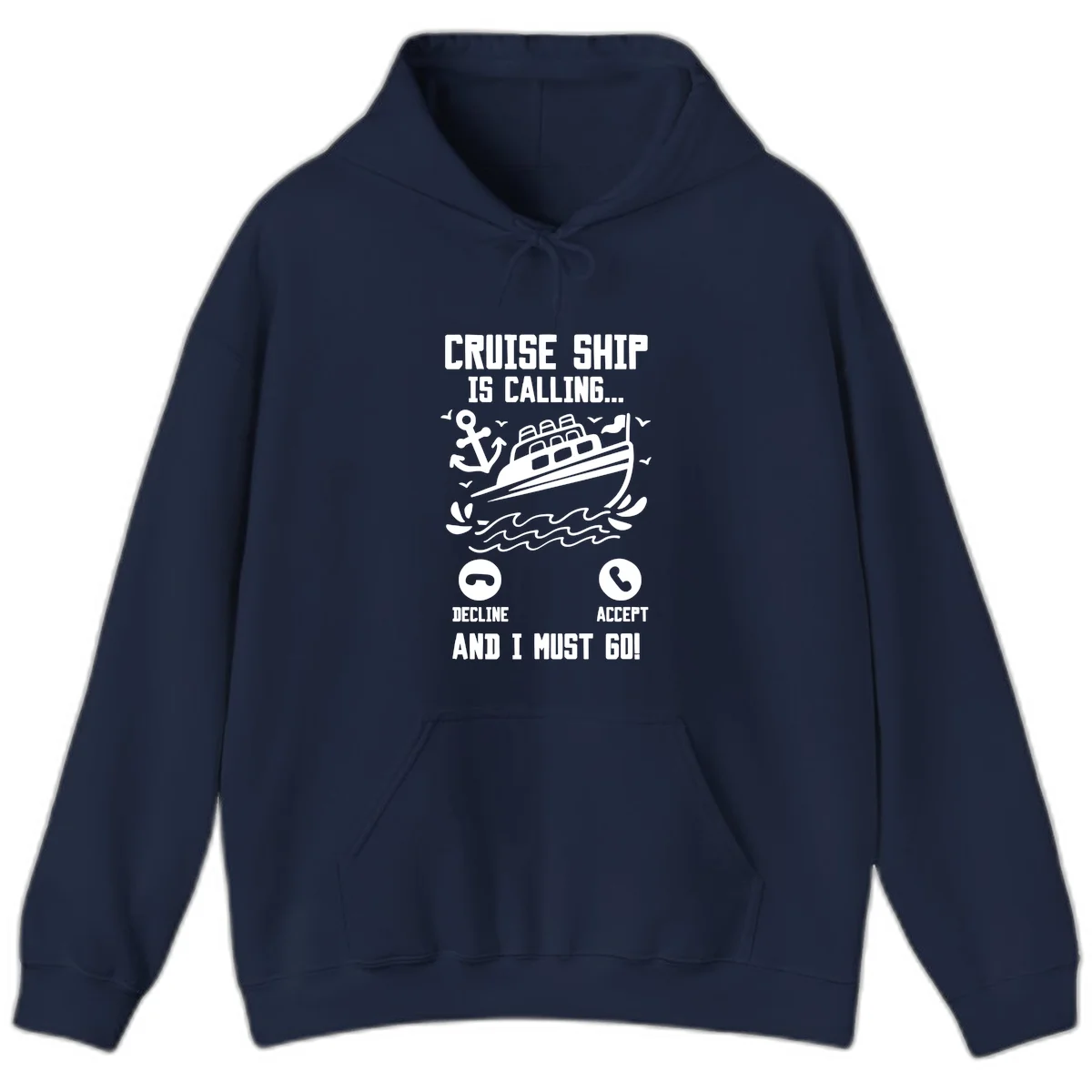 Cruise Ship Is Calling Hoodie in Navy
