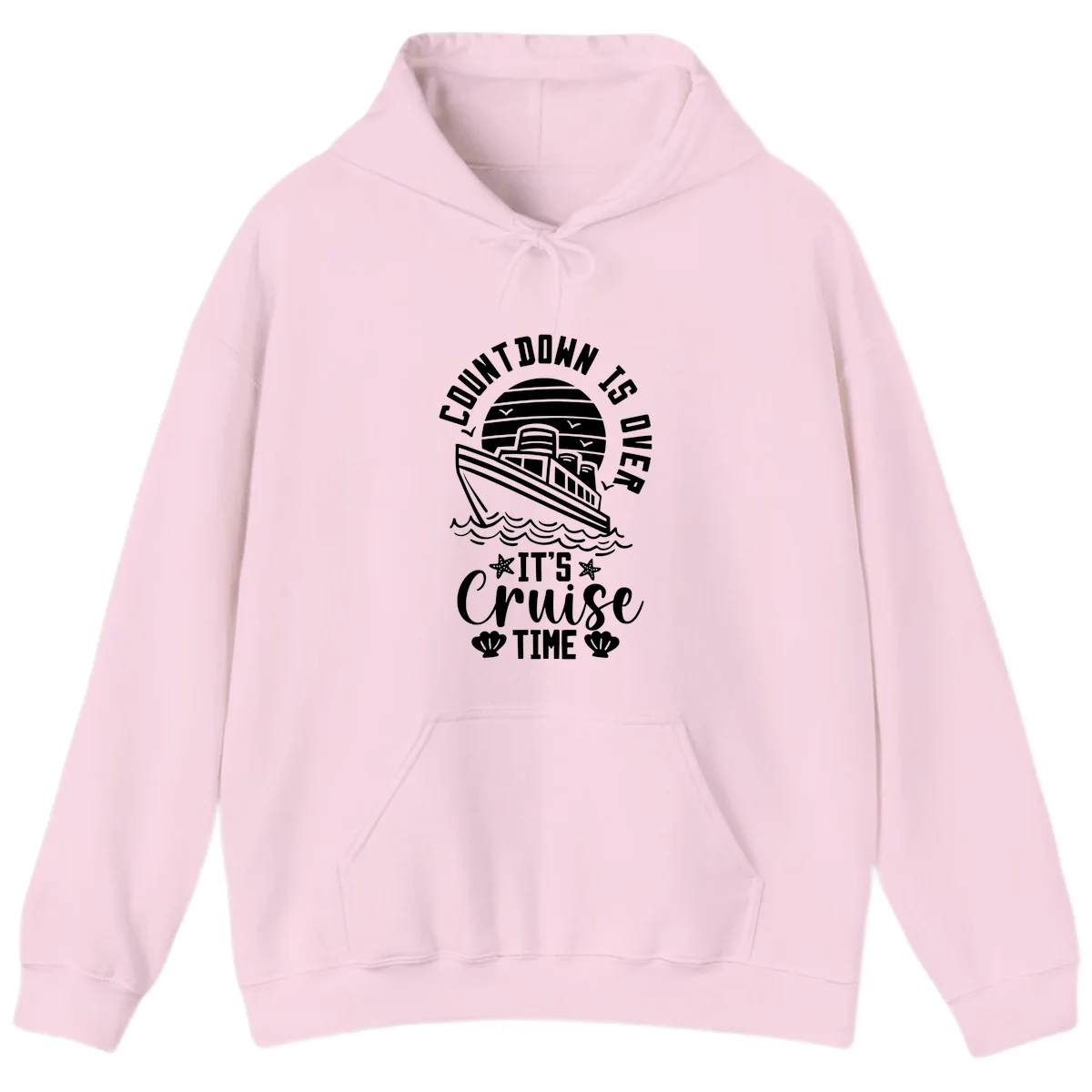 Countdown Is Over It's Cruise Time Hoodie in Light Pink