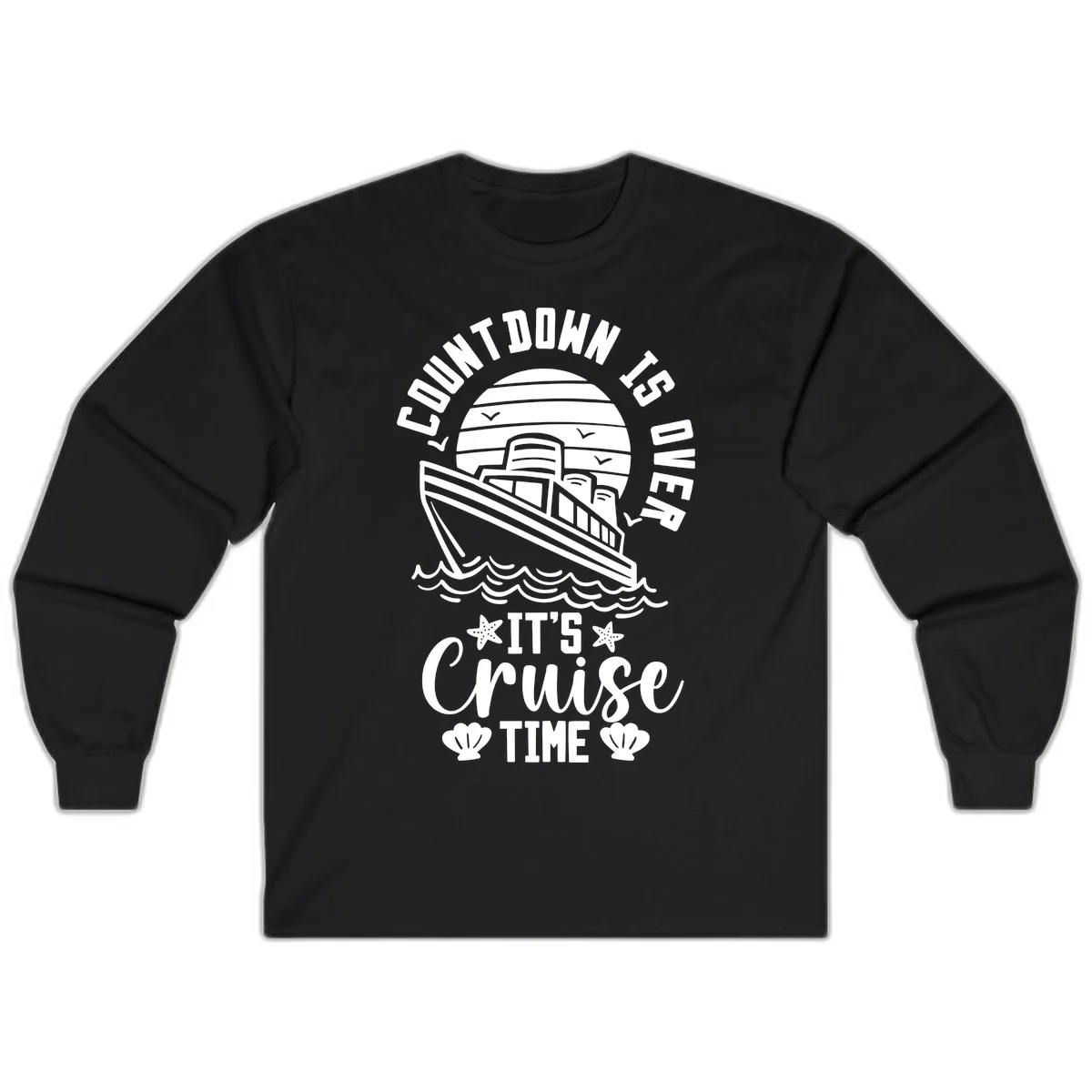 Countdown Is Over It's Cruise Time Long Sleeve in Black