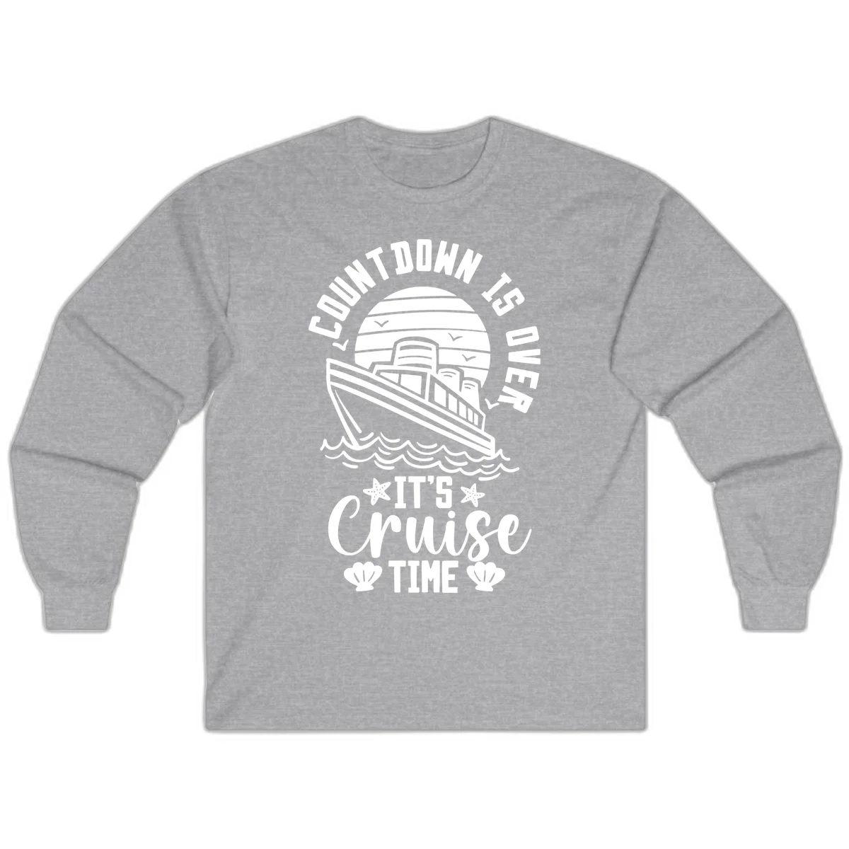 Countdown Is Over It's Cruise Time Long Sleeve in Sport Grey