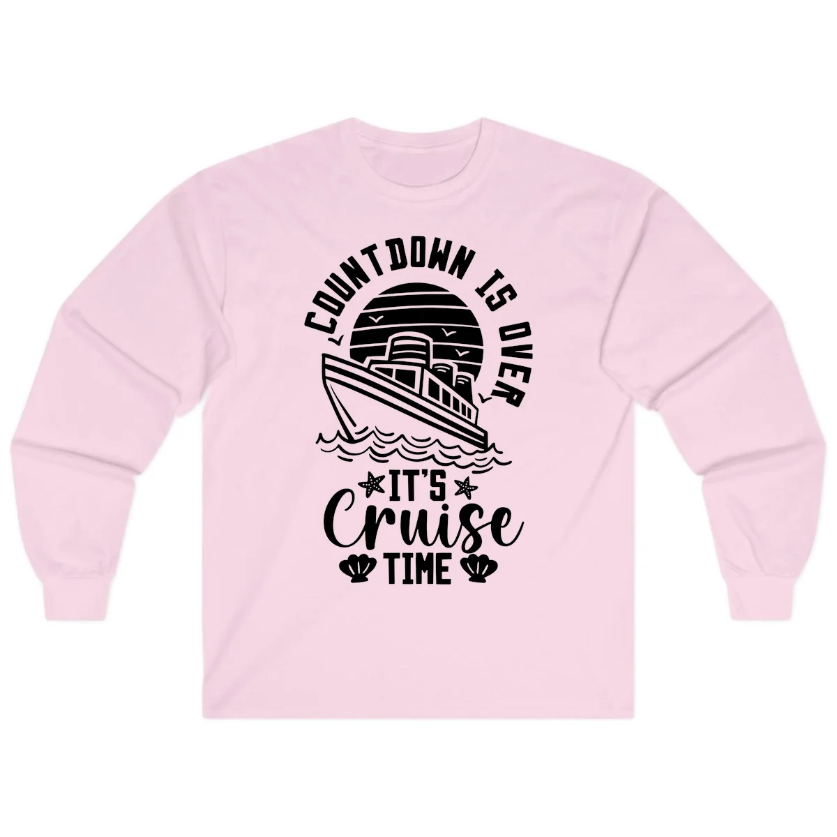 Countdown Is Over It's Cruise Time Long Sleeve in Light Pink