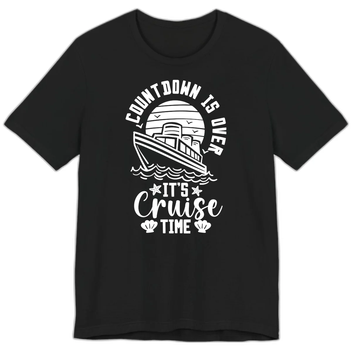 Countdown Is Over It's Cruise Time Premium T-Shirt in Black