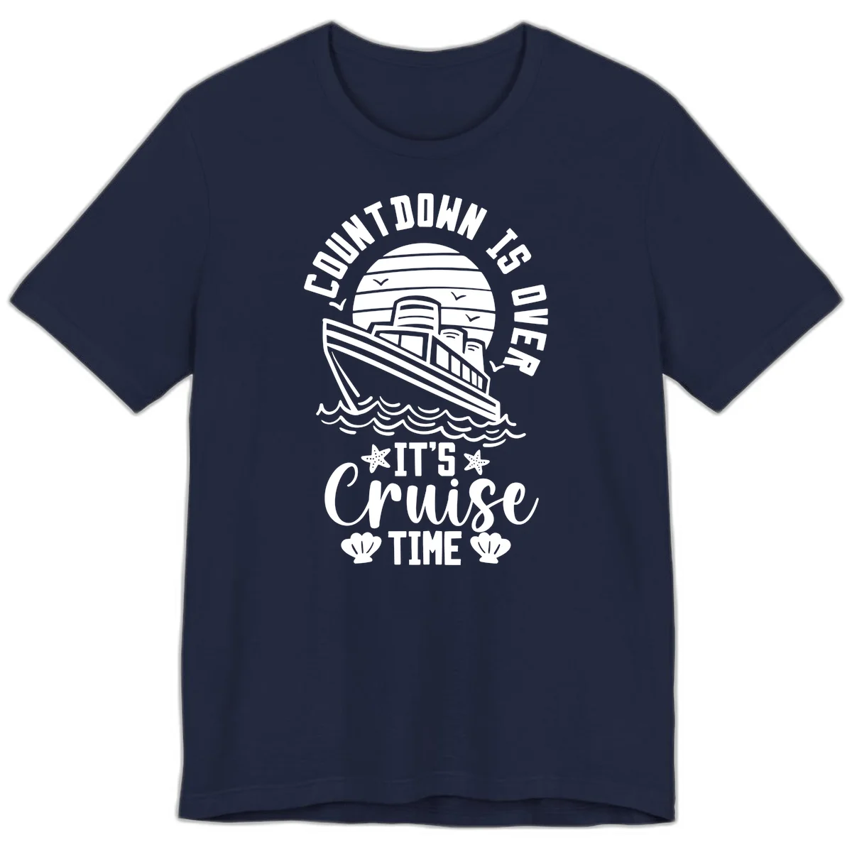 Countdown Is Over It's Cruise Time Premium T-Shirt in Navy