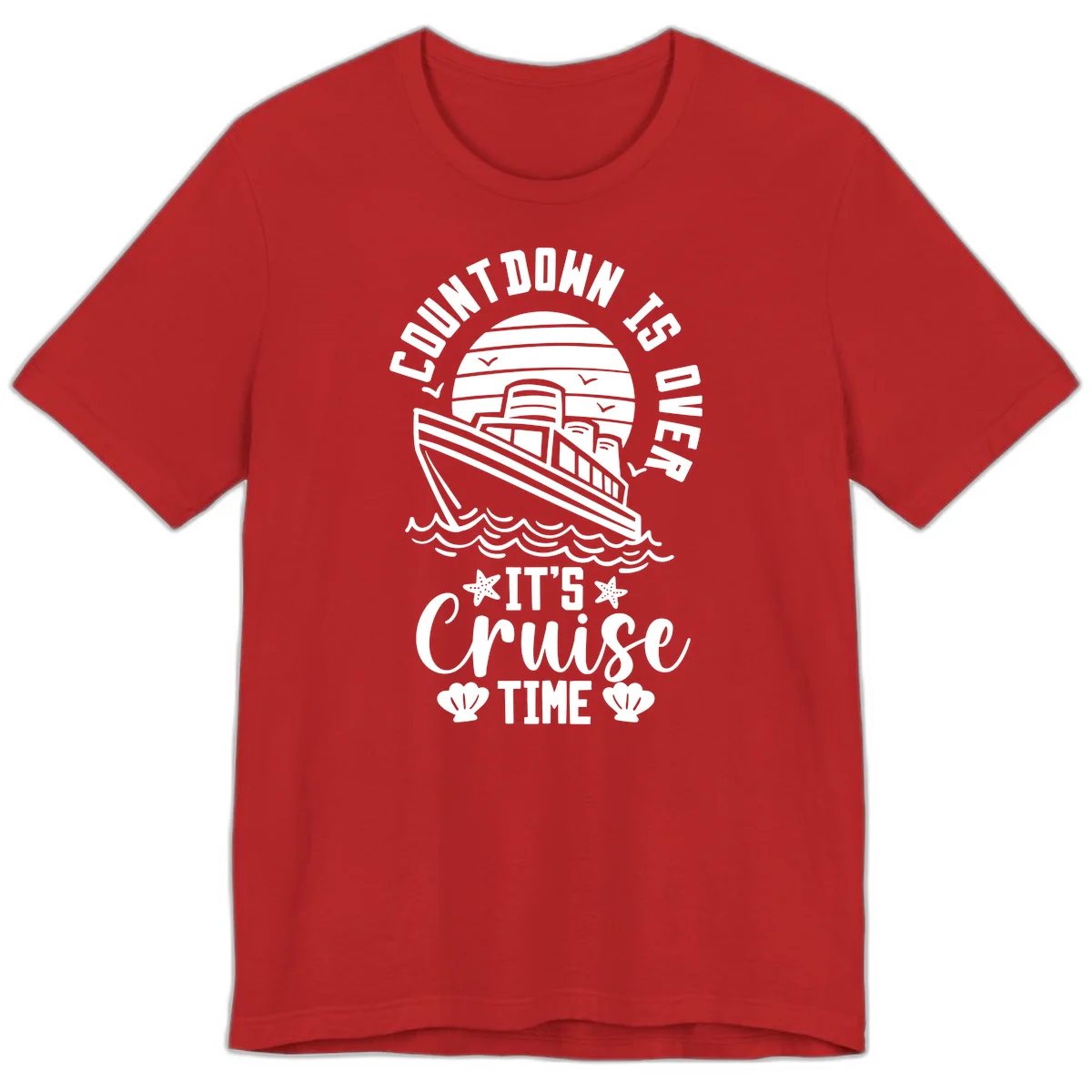 Countdown Is Over It's Cruise Time Premium T-Shirt in Red