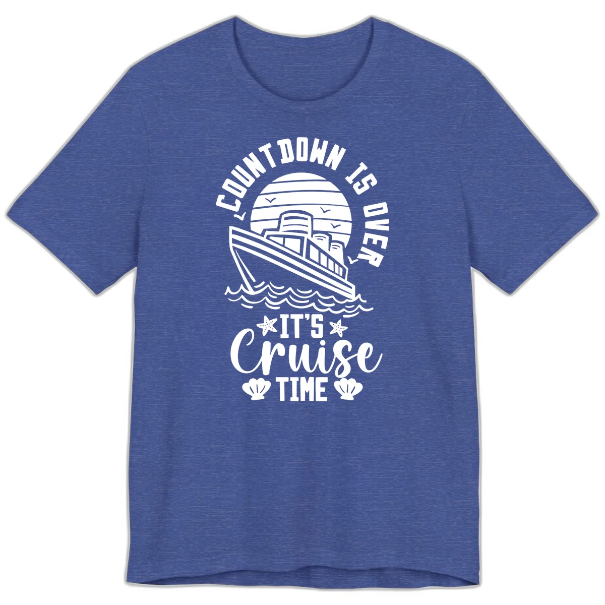 Countdown Is Over It's Cruise Time Premium T-Shirt in Heather True Royal