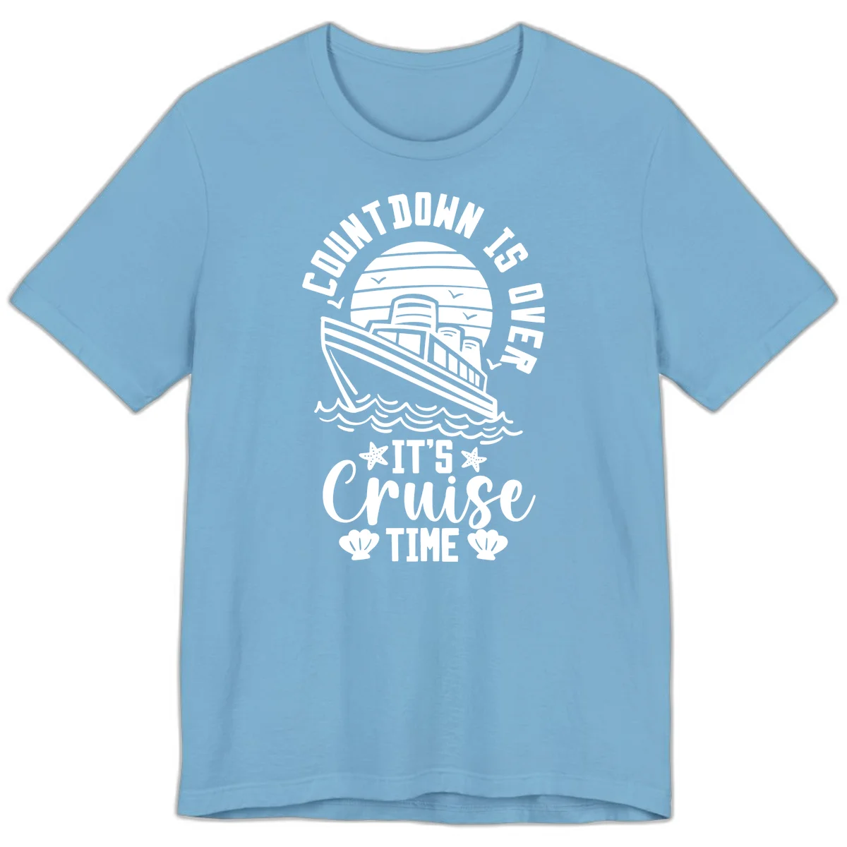 Countdown Is Over It's Cruise Time Premium T-Shirt in Ocean Blue