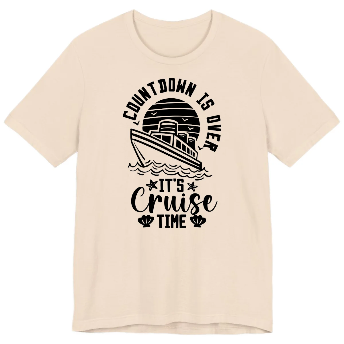 Countdown Is Over It's Cruise Time Premium T-Shirt in Soft Cream