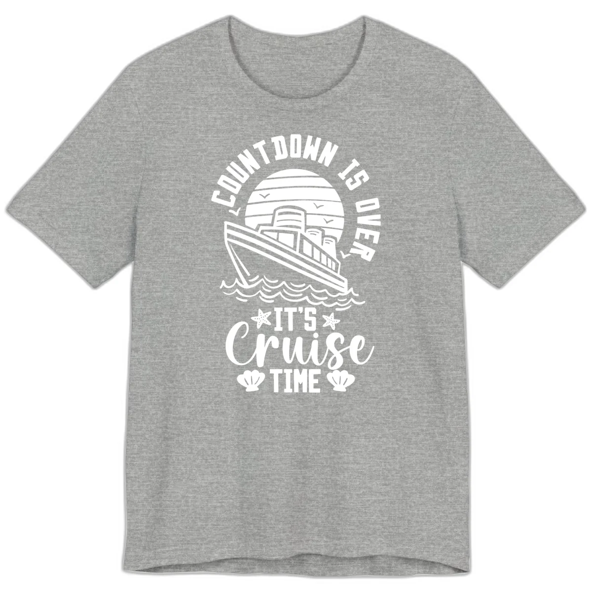 Countdown Is Over It's Cruise Time Premium T-Shirt in Athletic Heather