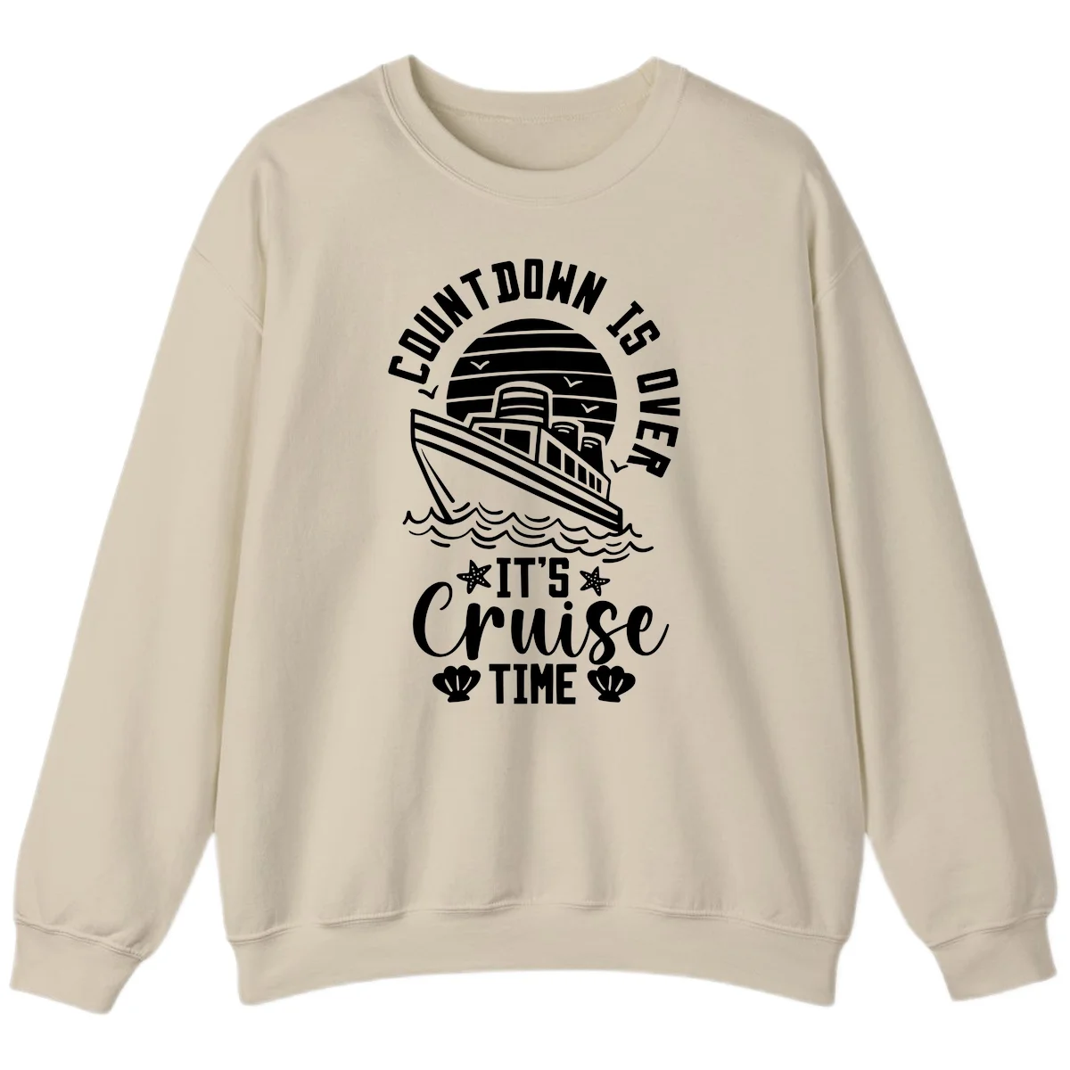Countdown Is Over It's Cruise Time Sweatshirt in Sand