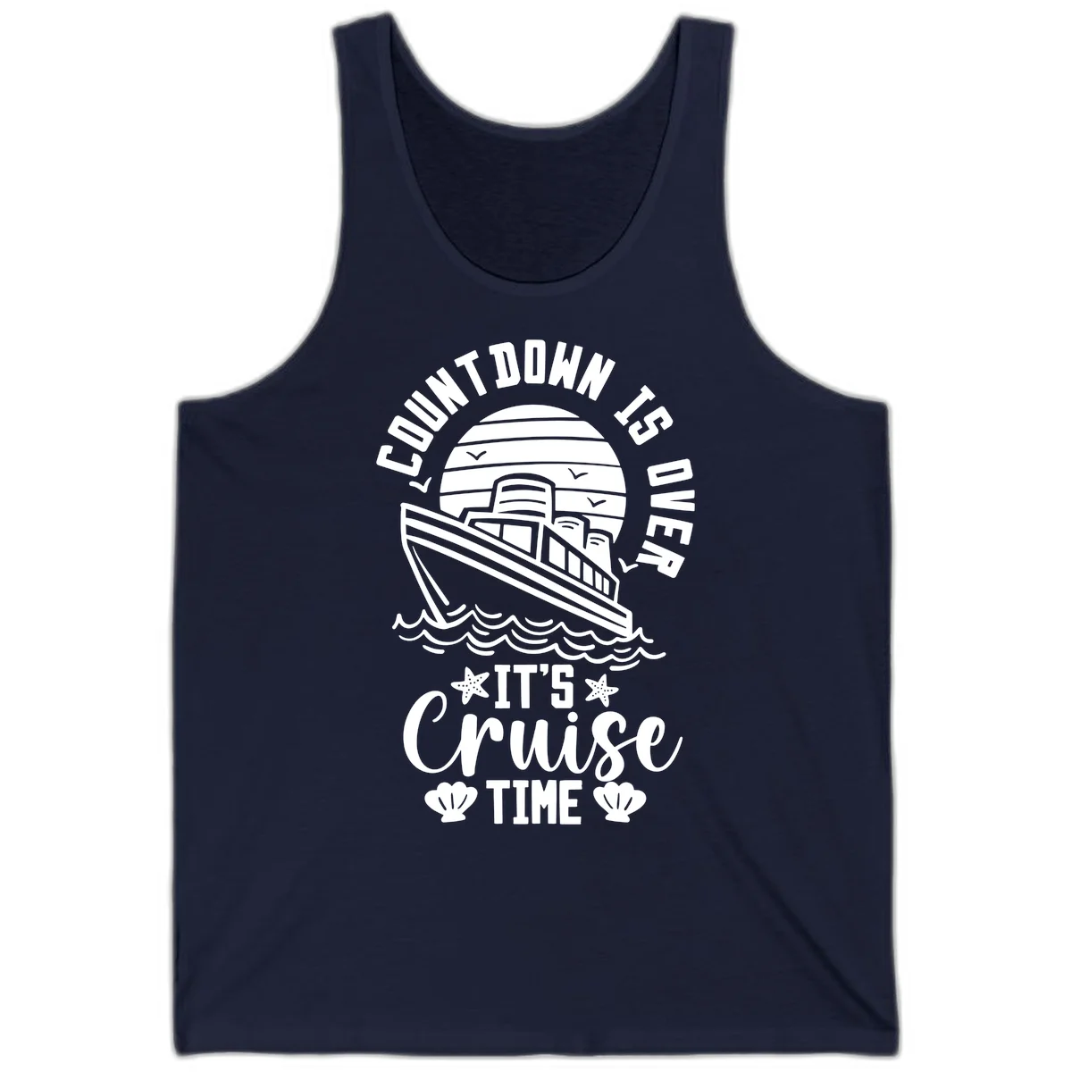 Countdown Is Over It's Cruise Time Tank in Navy