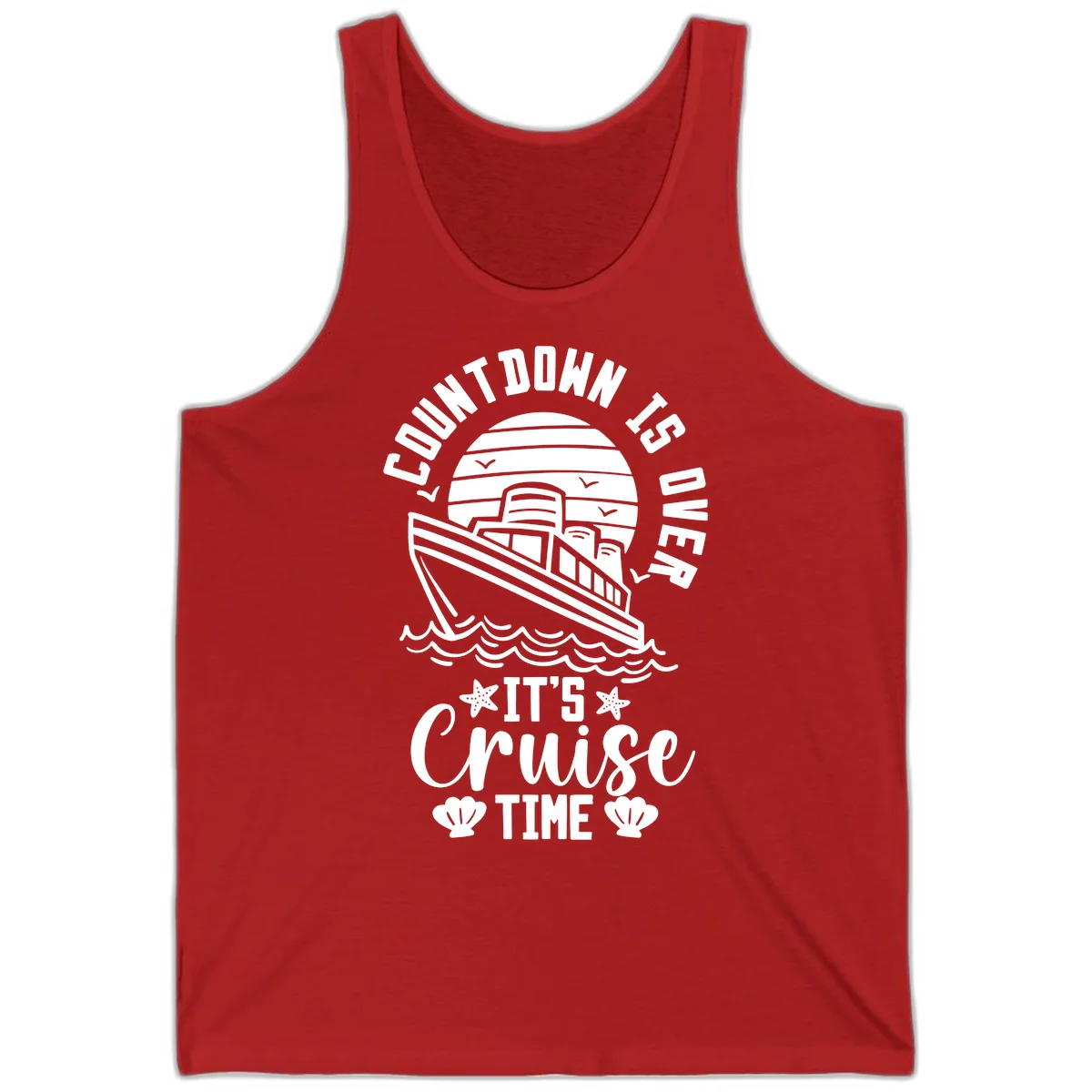Countdown Is Over It's Cruise Time Tank in Red