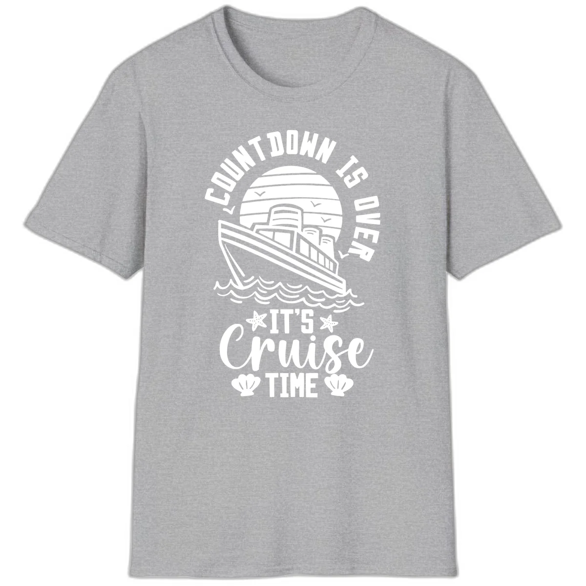 Countdown Is Over It's Cruise Time T-Shirt in Sport Grey