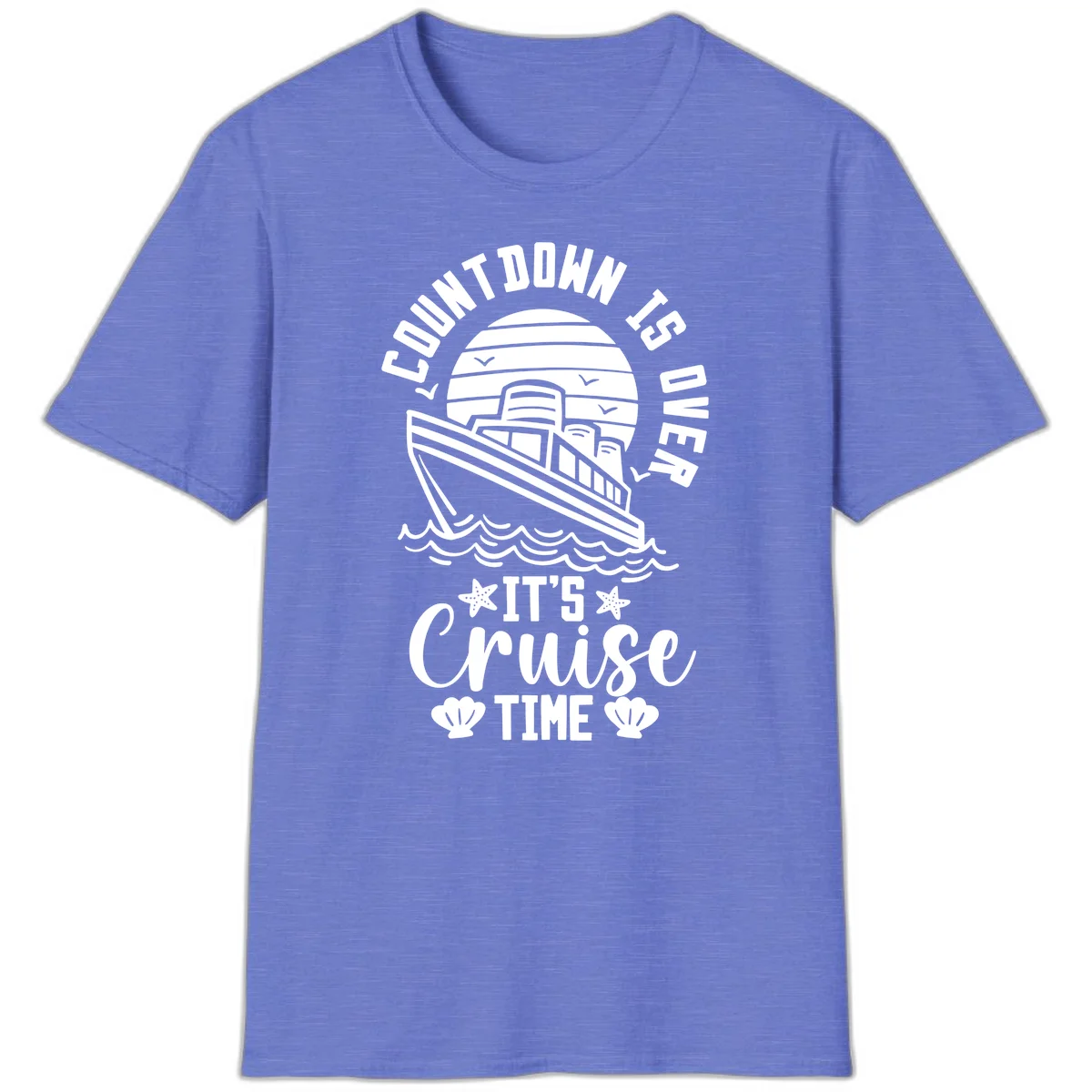 Countdown Is Over It's Cruise Time T-Shirt in Heather Royal